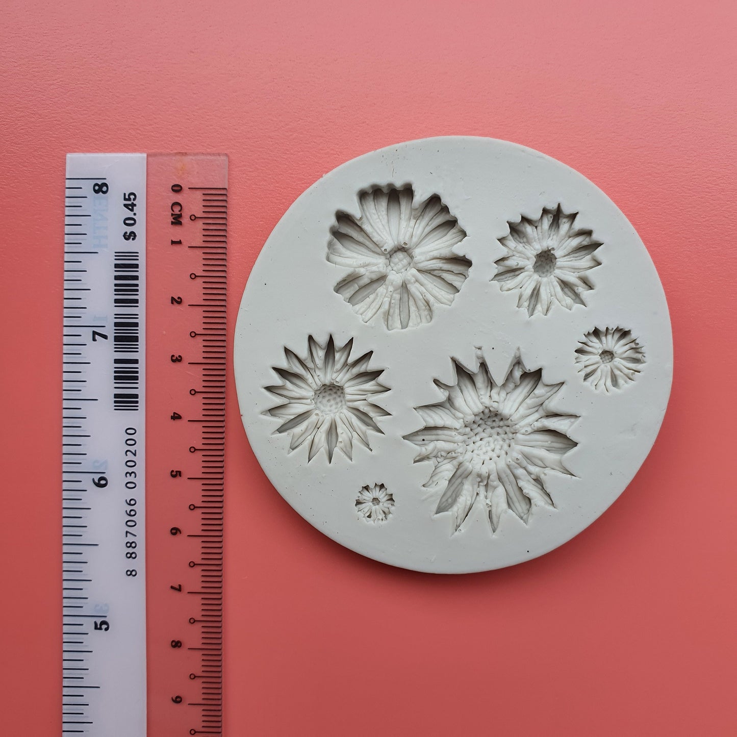 Silicone earrings mold "Sun flowers" mould for resin and polymer clay