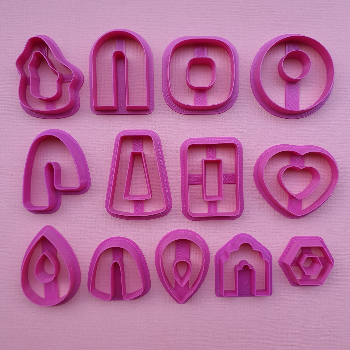 13 pcs set Polymer clay cutters 3D print jewelry cutters Earrings clay molds
