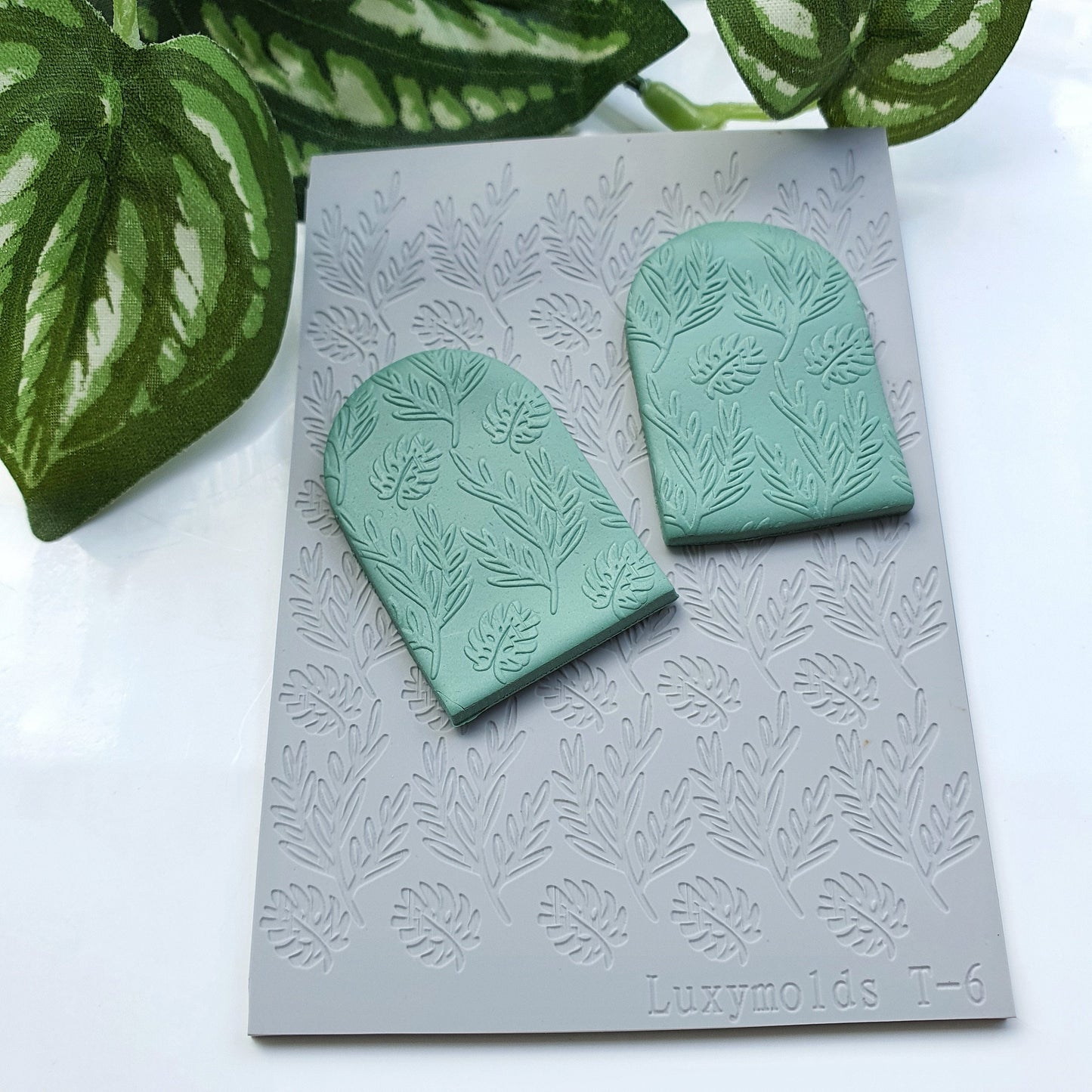Polymer clay Texture tile Texture mat Clay stamp Polymer clay texture stencils "Leaves" T-6