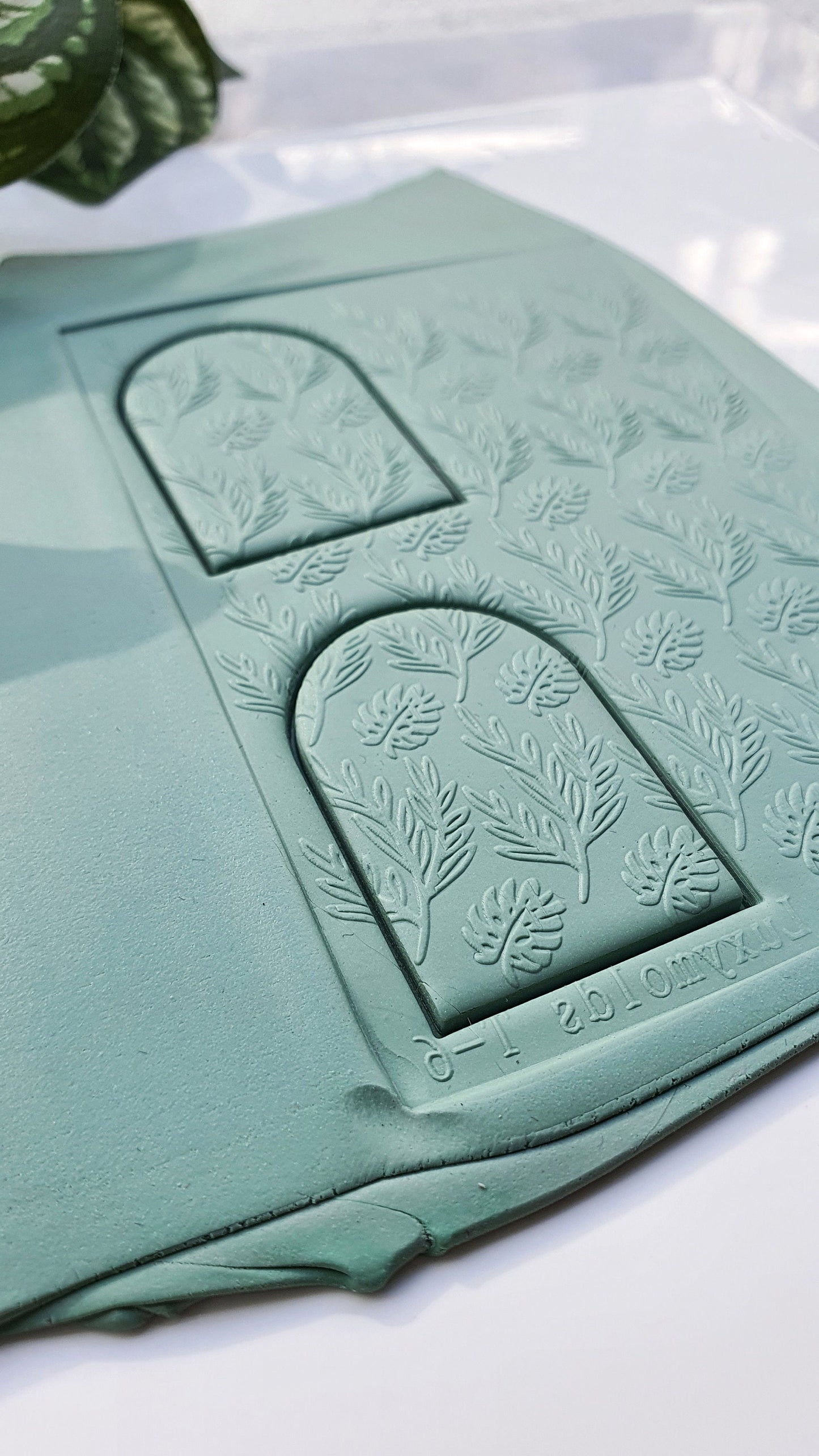 Polymer clay Texture tile Texture mat Clay stamp Polymer clay texture stencils "Leaves" T-6