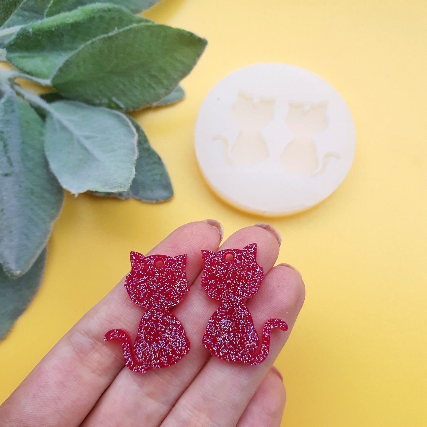 Cat Silicone earring mold Jewelry Resin mould for resin and epoxy