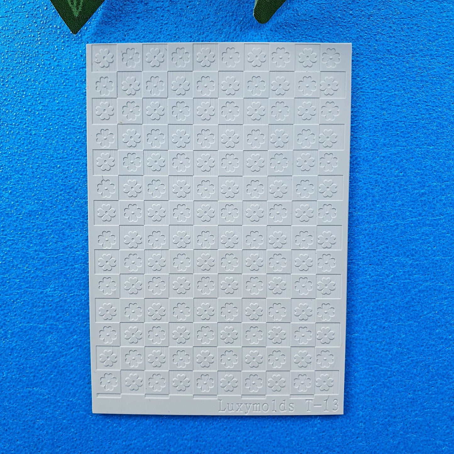 Polymer clay Texture tile Texture mat Clay stamp Polymer clay texture stencils "Flowers Check" T-13