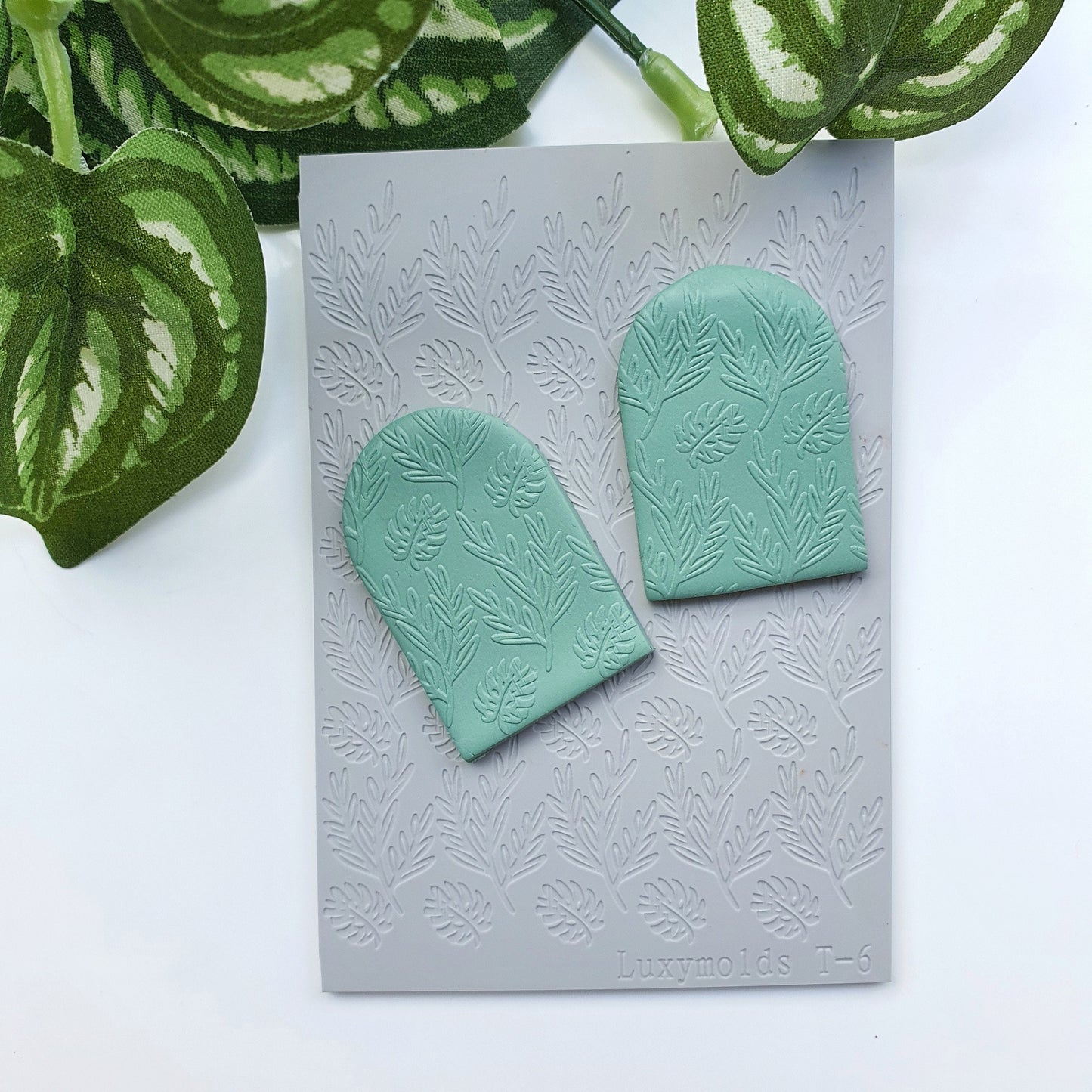 Polymer clay Texture tile Texture mat Clay stamp Polymer clay texture stencils "Leaves" T-6