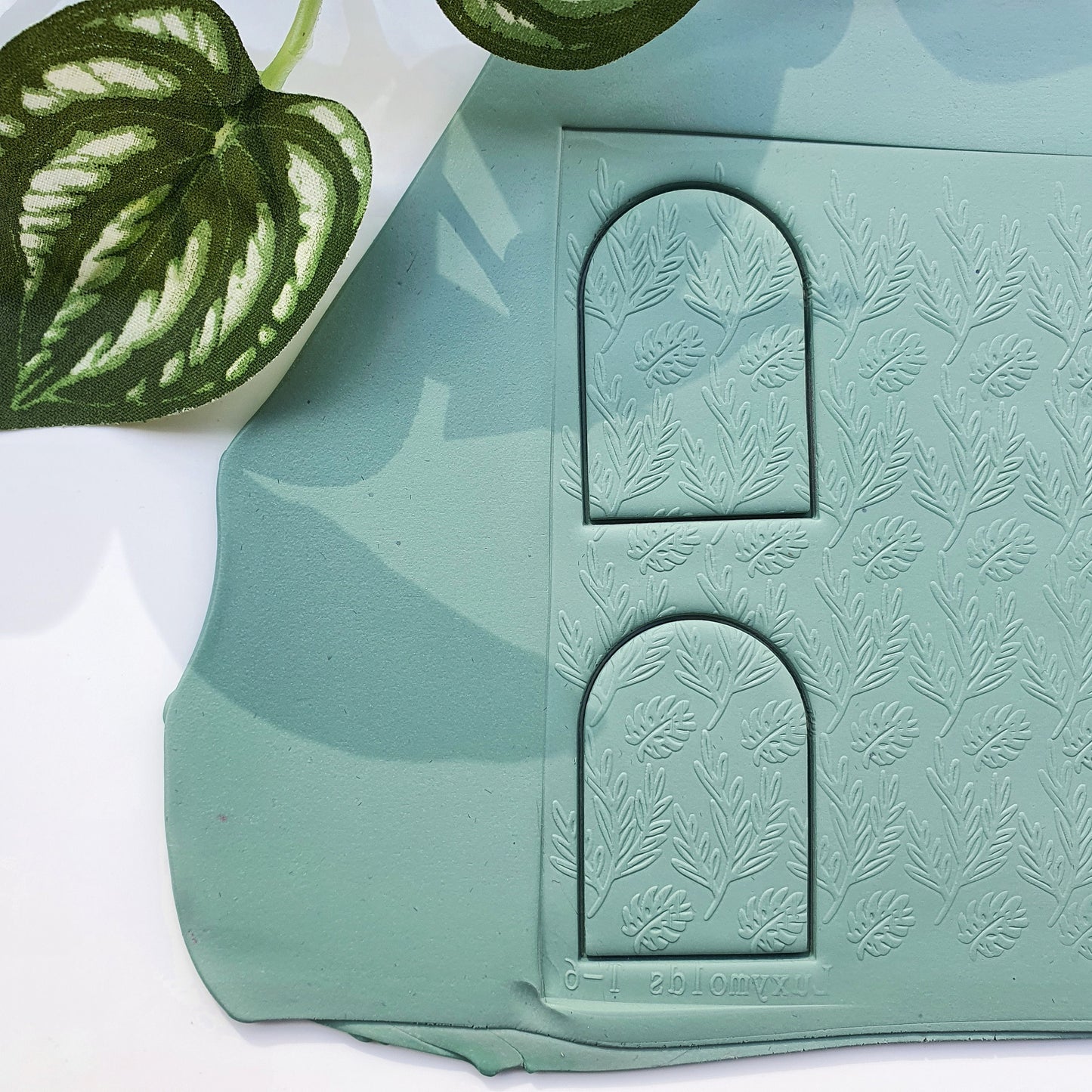 Polymer clay Texture tile Texture mat Clay stamp Polymer clay texture stencils "Leaves" T-6