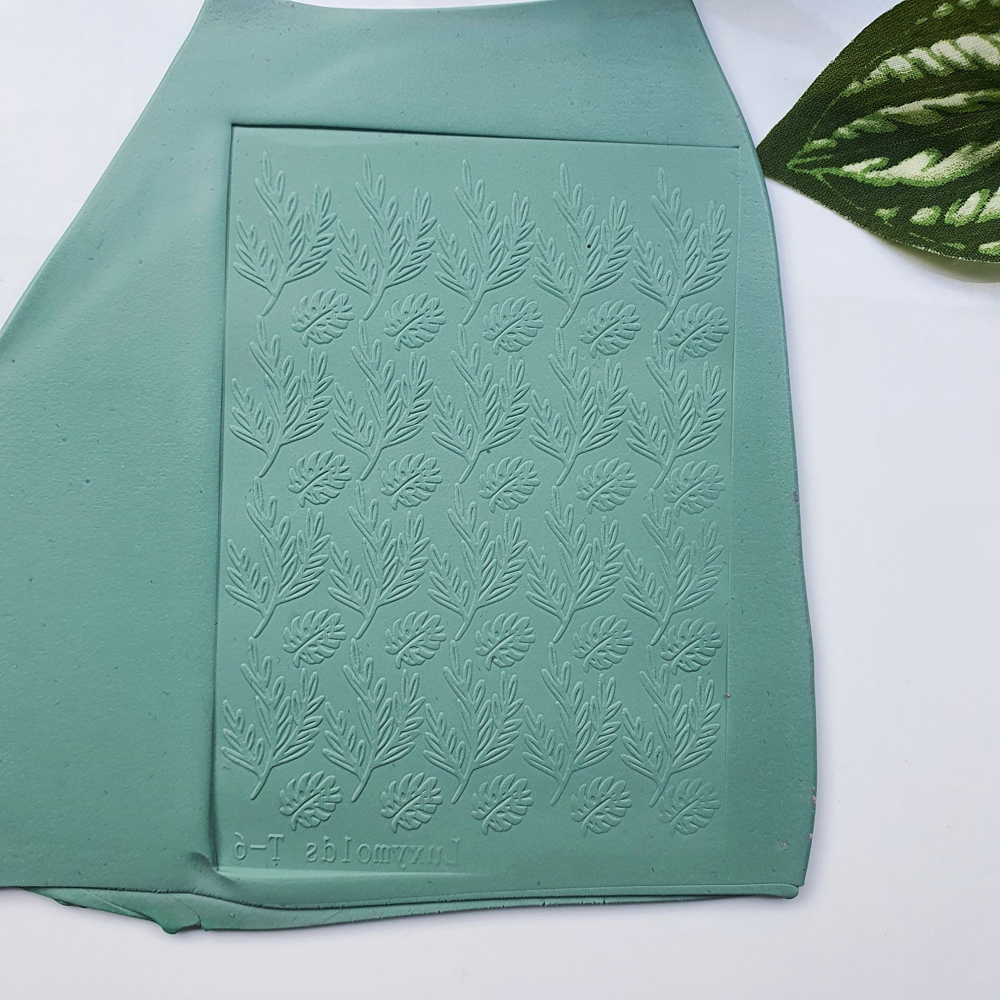 Polymer clay Texture tile Texture mat Clay stamp Polymer clay texture stencils "Leaves" T-6