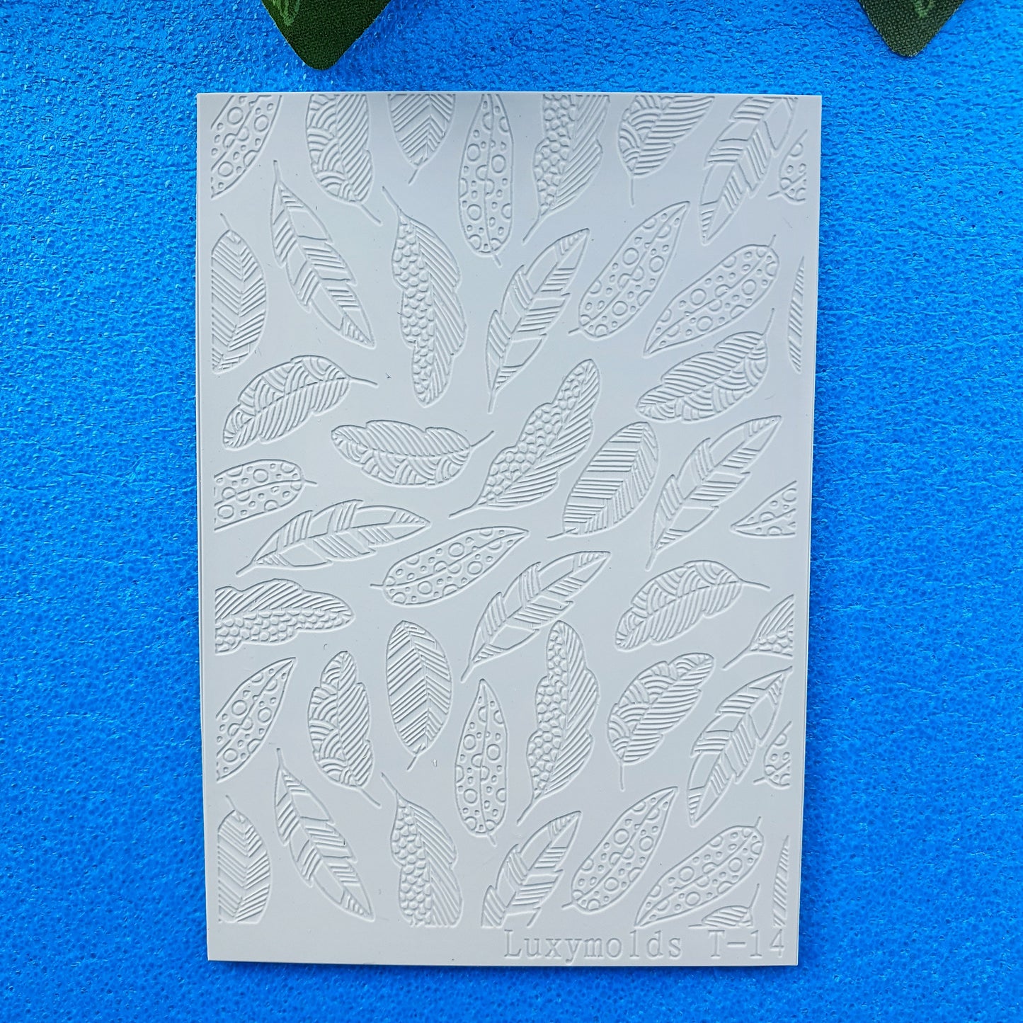 Polymer clay Texture tile Texture mat Clay stamp Polymer clay texture stencils "Feathers" T-14