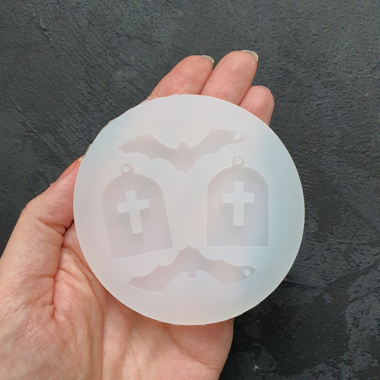 Halloween "Rip, bat" Silicone earrings mold for resin and epoxy