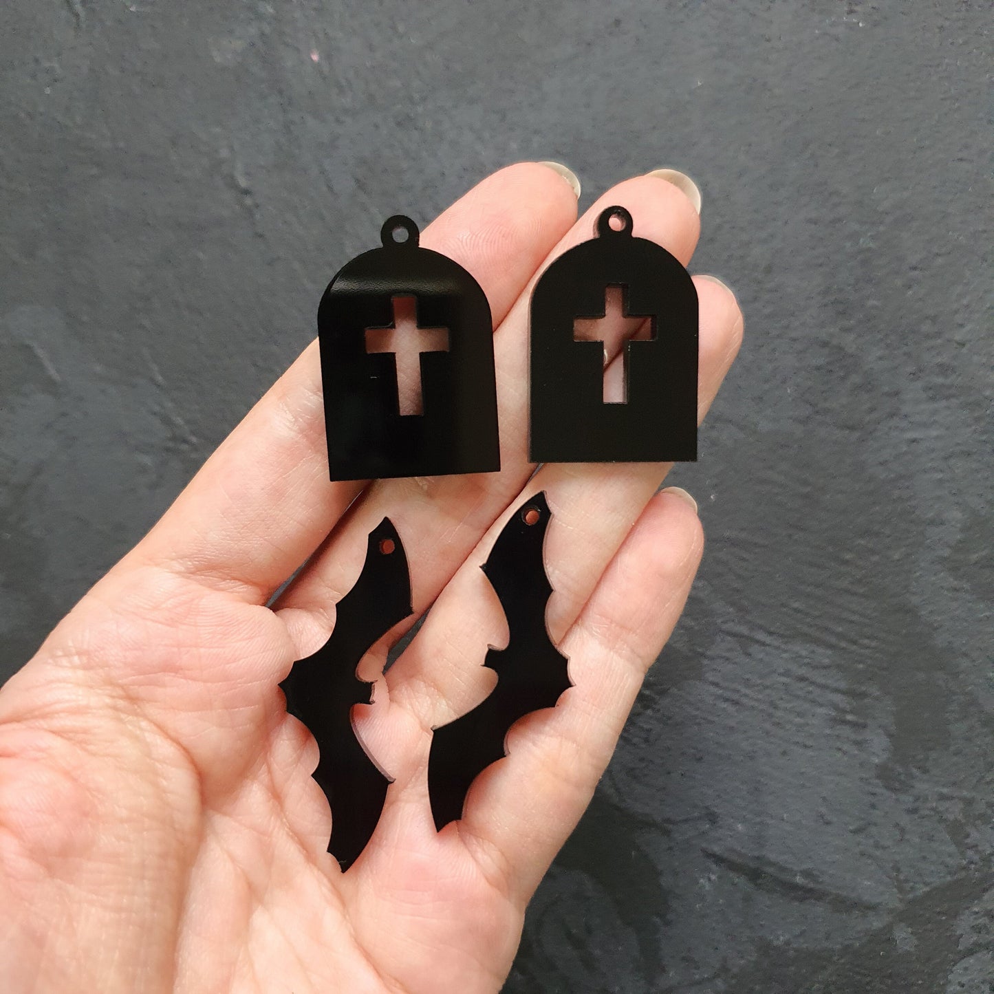 Halloween "Rip, bat" Silicone earrings mold for resin and epoxy