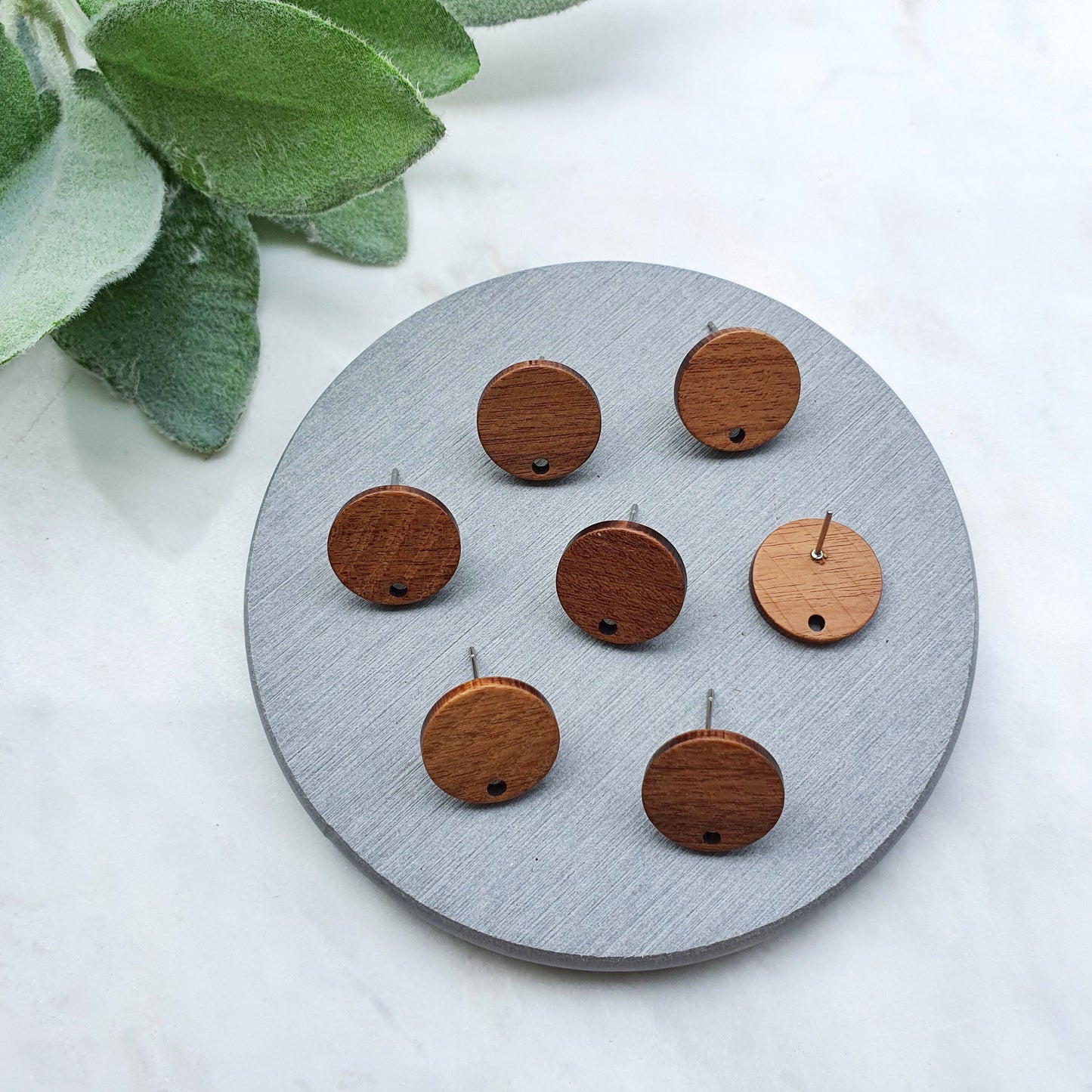 Wood Earring stud components Geometric studs Earrings findings DIY jewelry