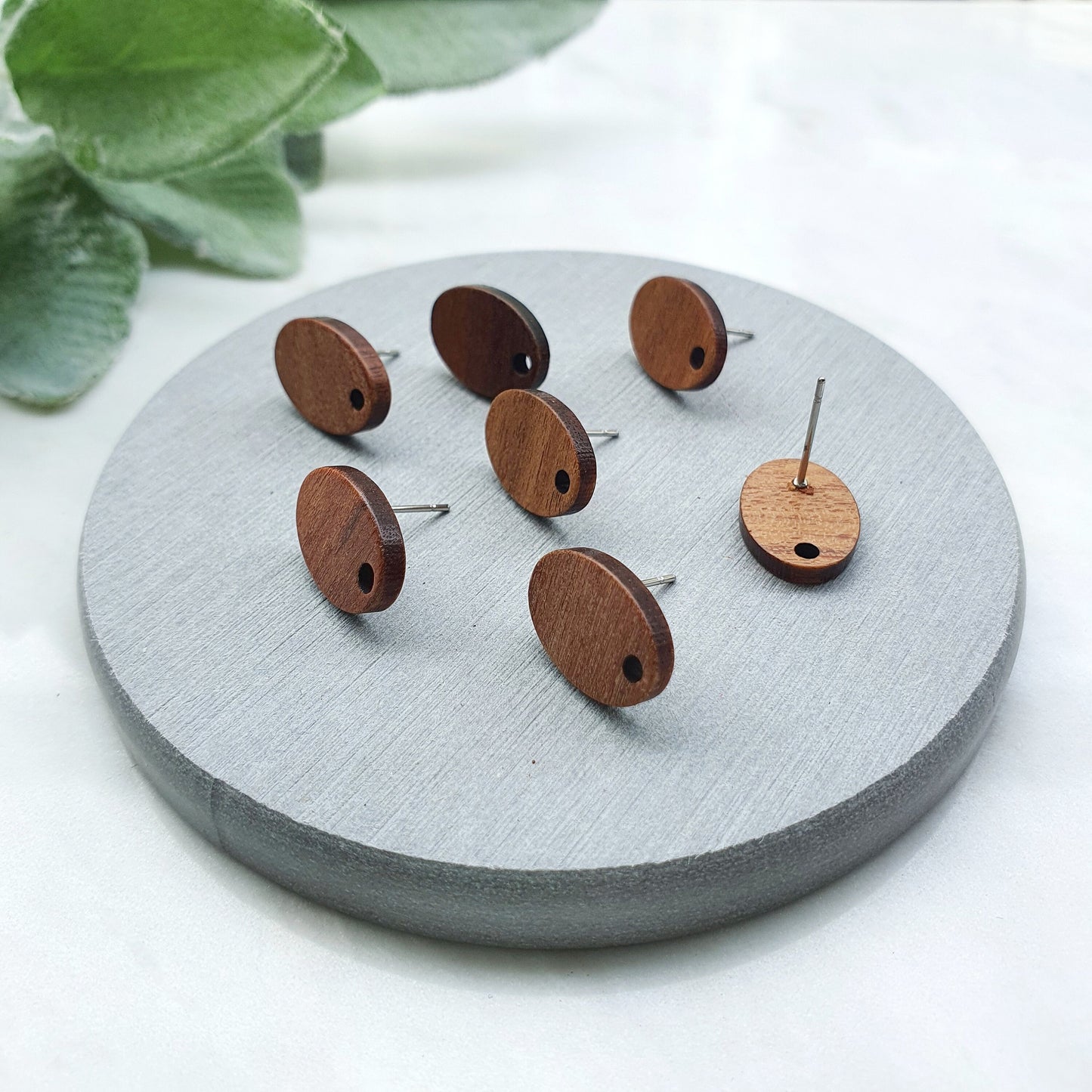 Wood Earring stud components Geometric studs Earrings findings DIY jewelry