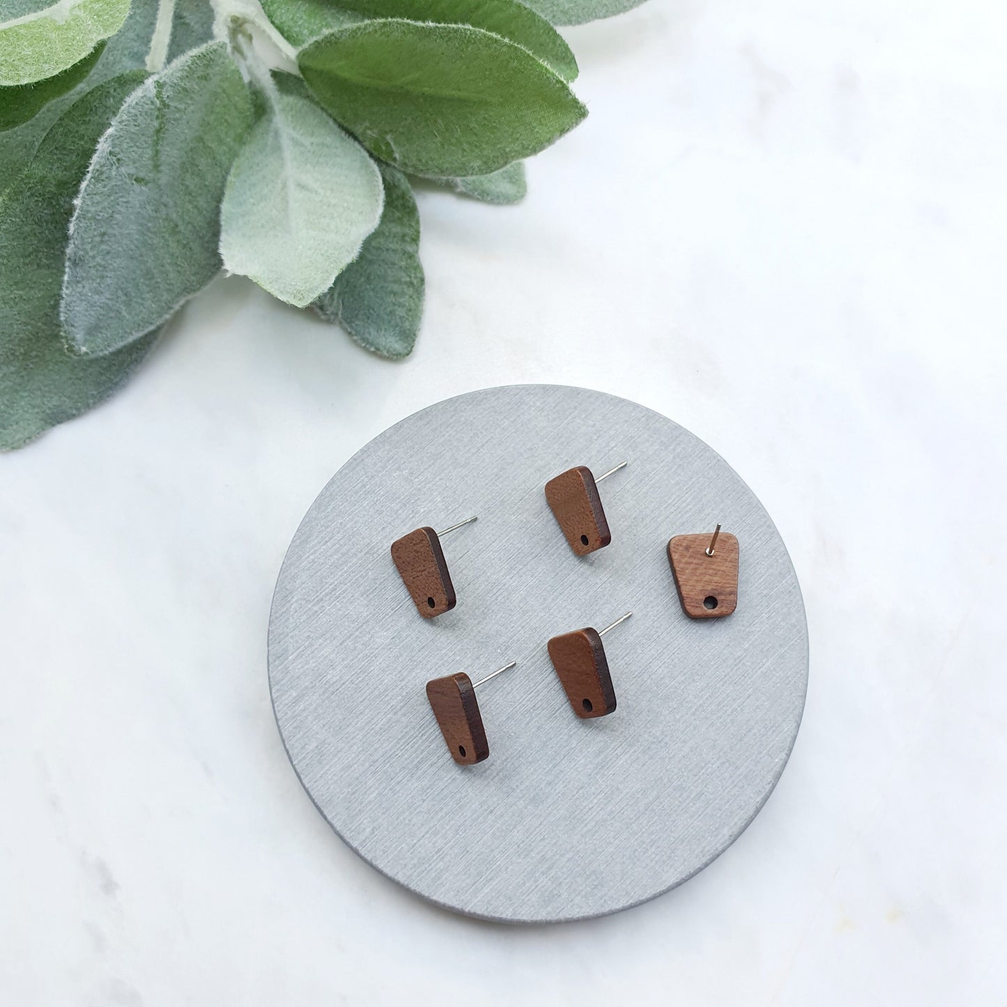 Wood Earring stud components Geometric studs Earrings findings DIY jewelry