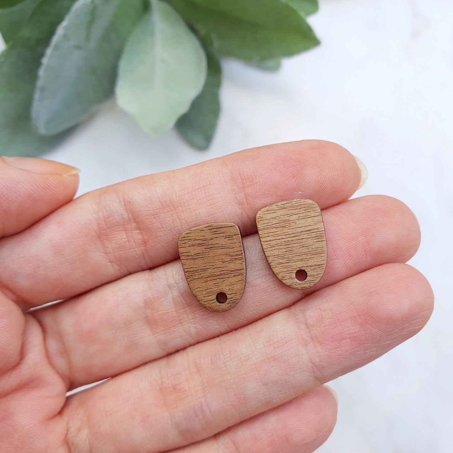 Wood Earring stud components Geometric studs Earrings findings DIY jewelry