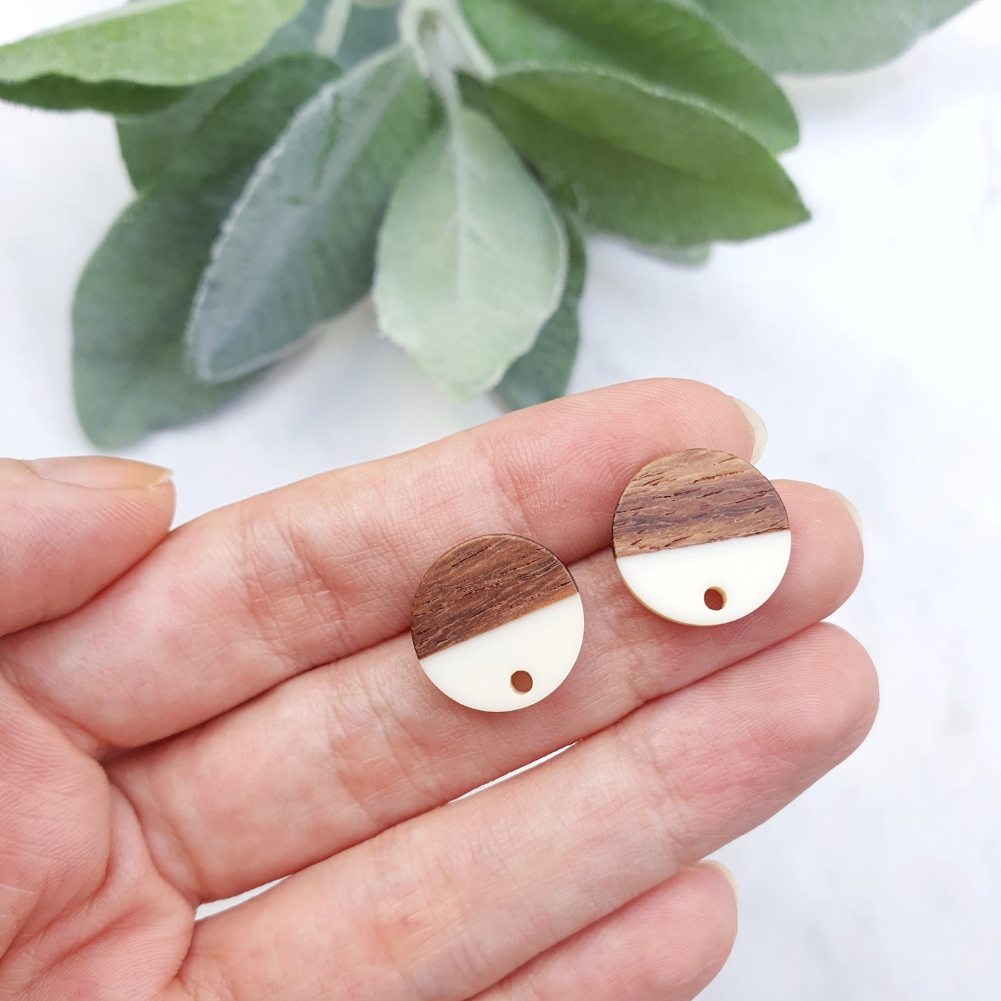 Wood Resin Earring stud components Earrings findings DIY jewelry