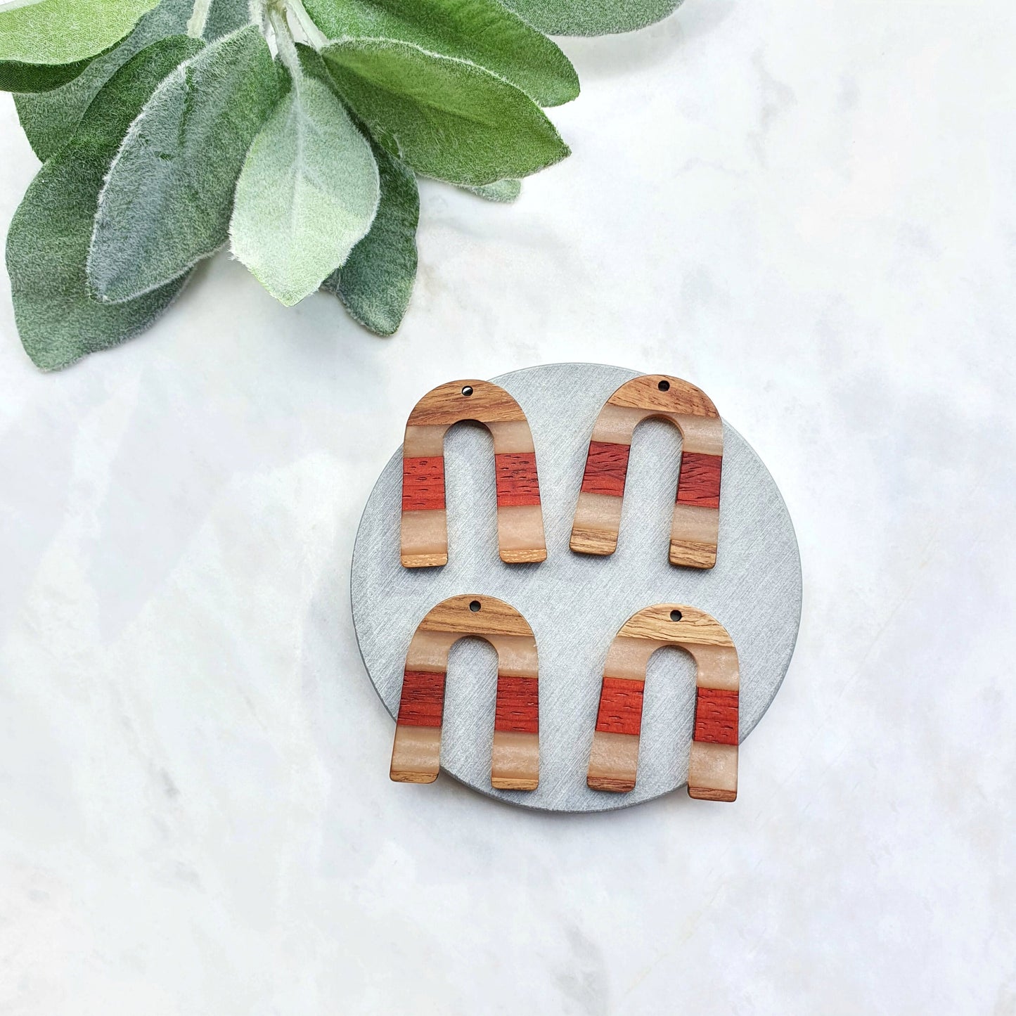 Wood Resin Charm Pendant Earrings components Earrings findings DIY jewelry connectors