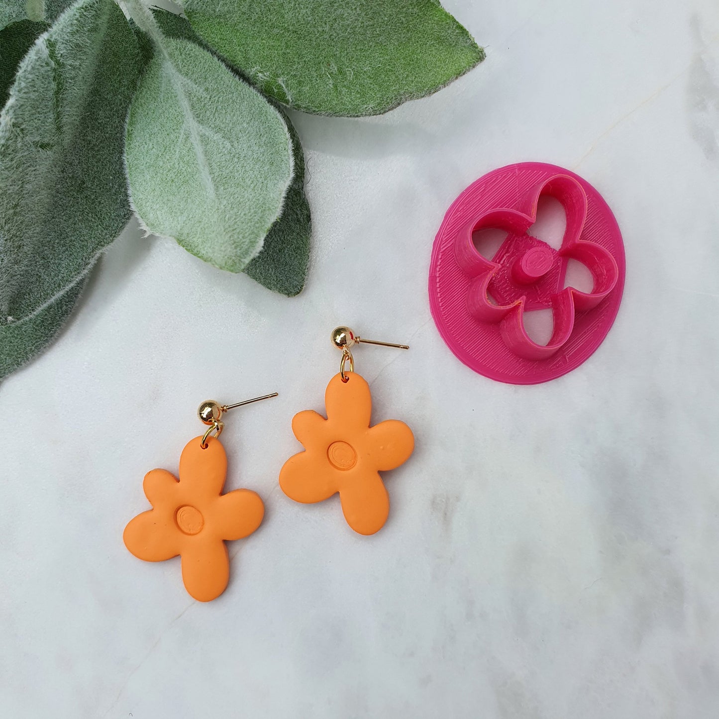 Earrings Polymer clay 3D cutters Jewelry mold "Flower"