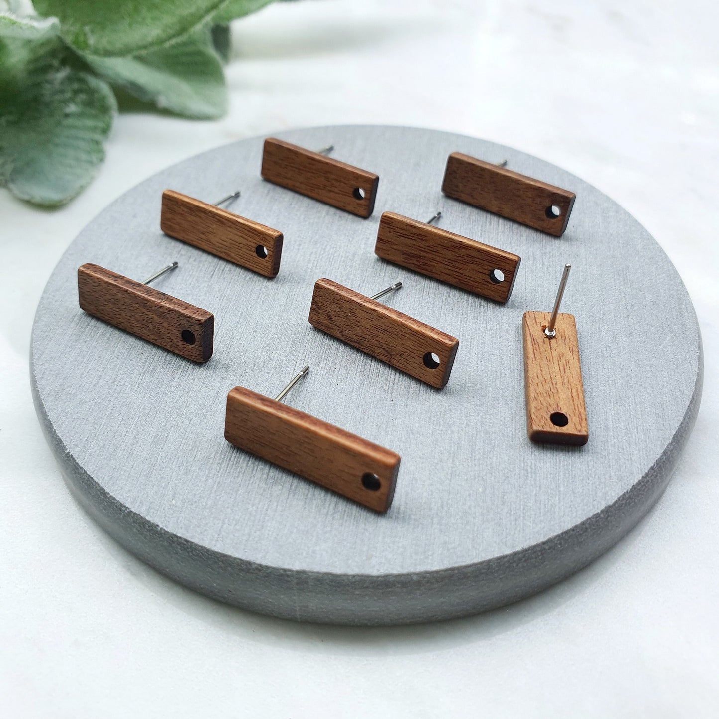 Wood Earring stud components Geometric studs Earrings findings DIY jewelry