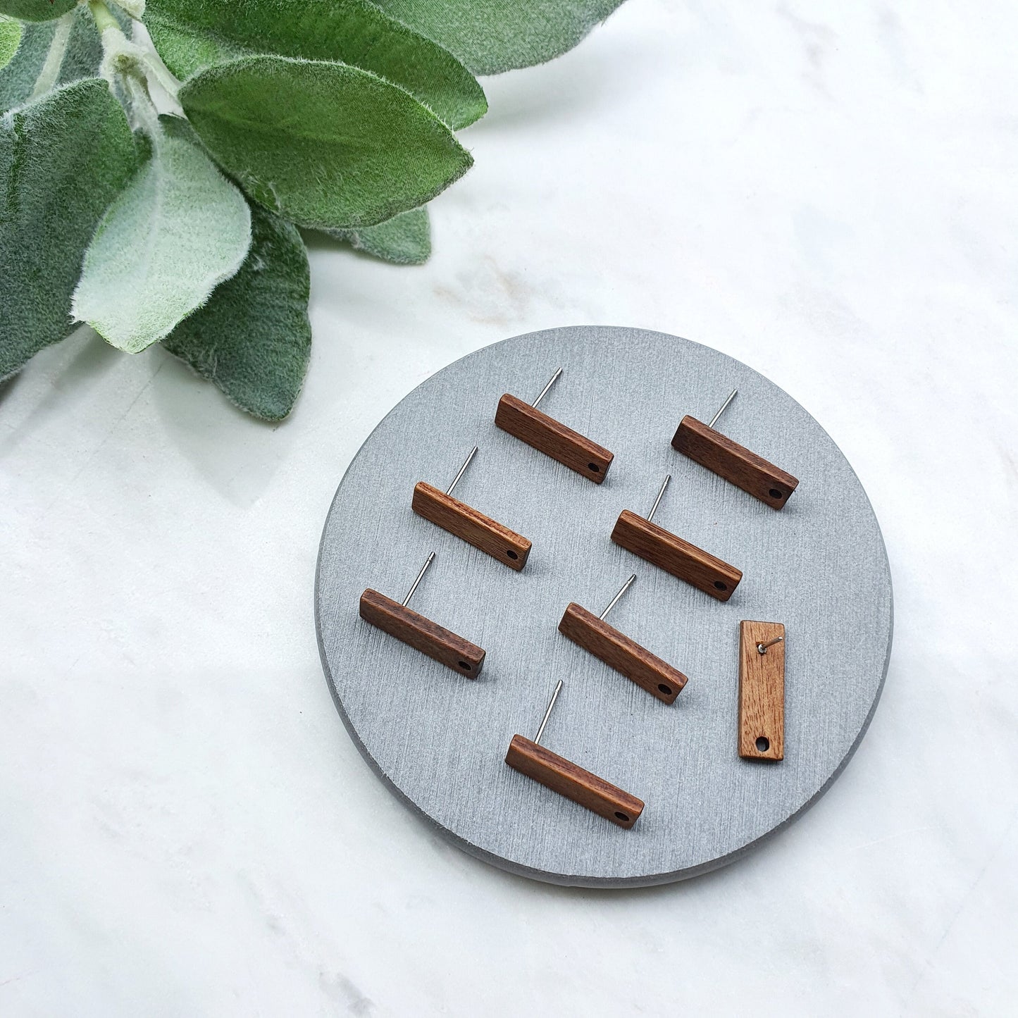 Wood Earring stud components Geometric studs Earrings findings DIY jewelry
