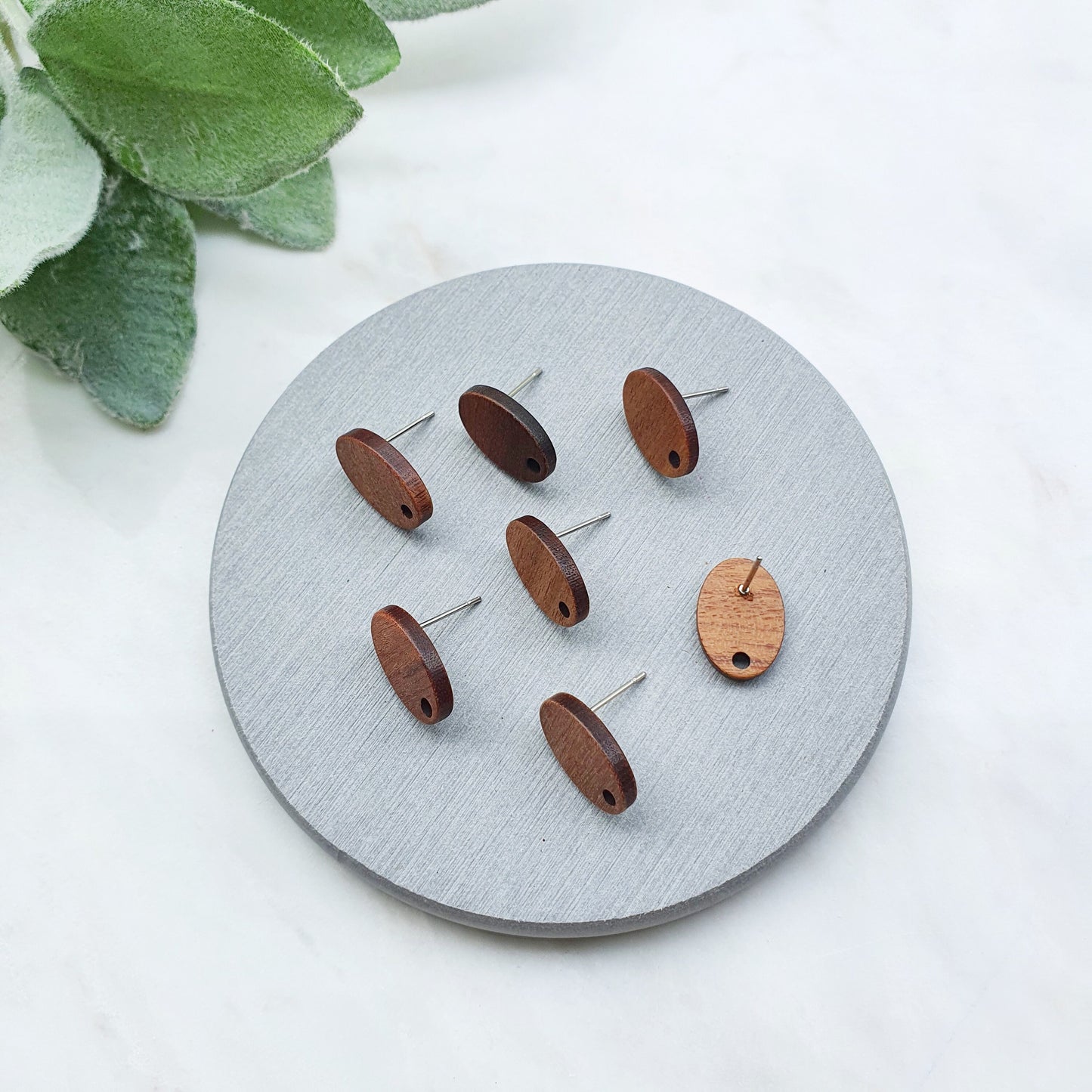 Wood Earring stud components Geometric studs Earrings findings DIY jewelry