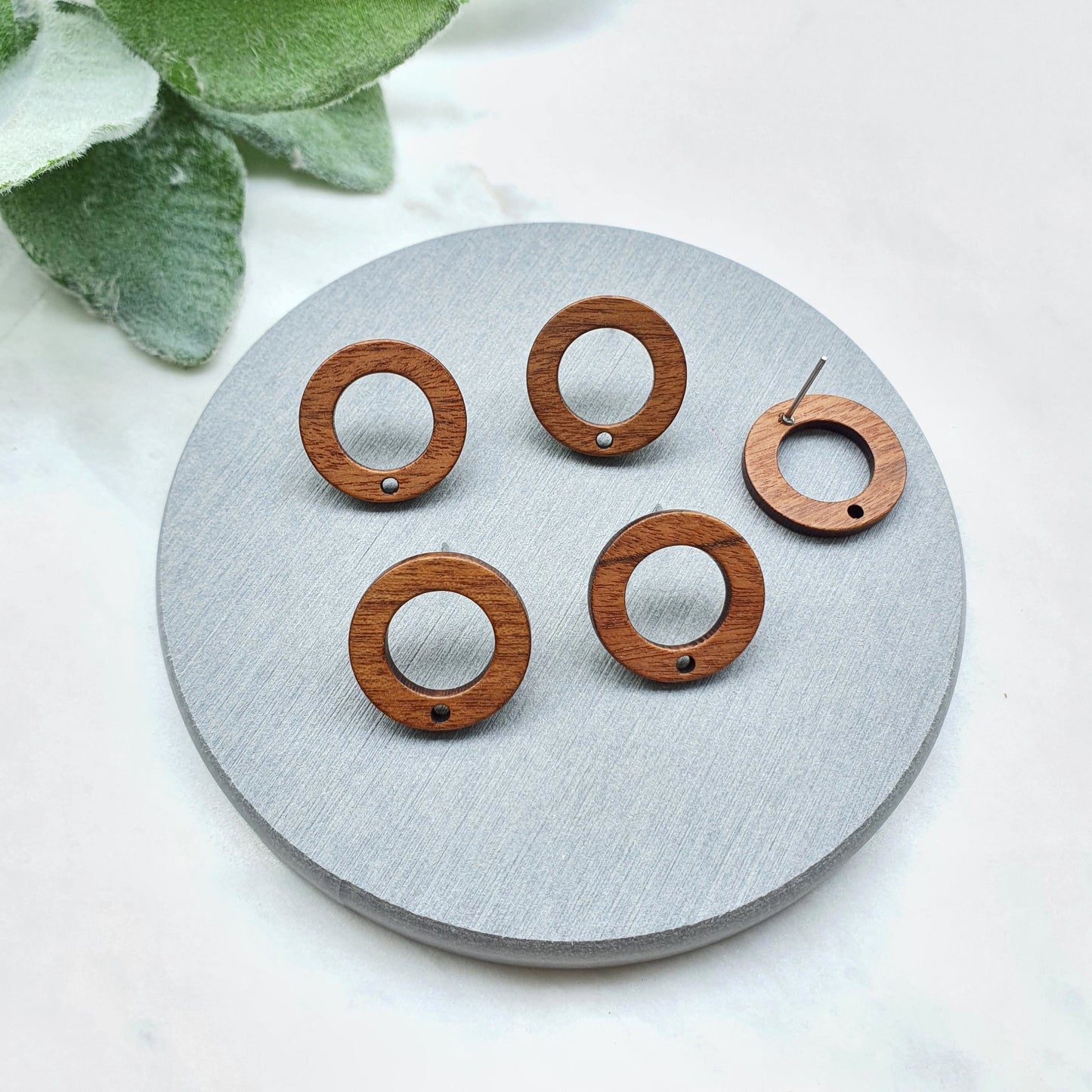 Wood Earring stud components Geometric studs Earrings findings DIY jewelry