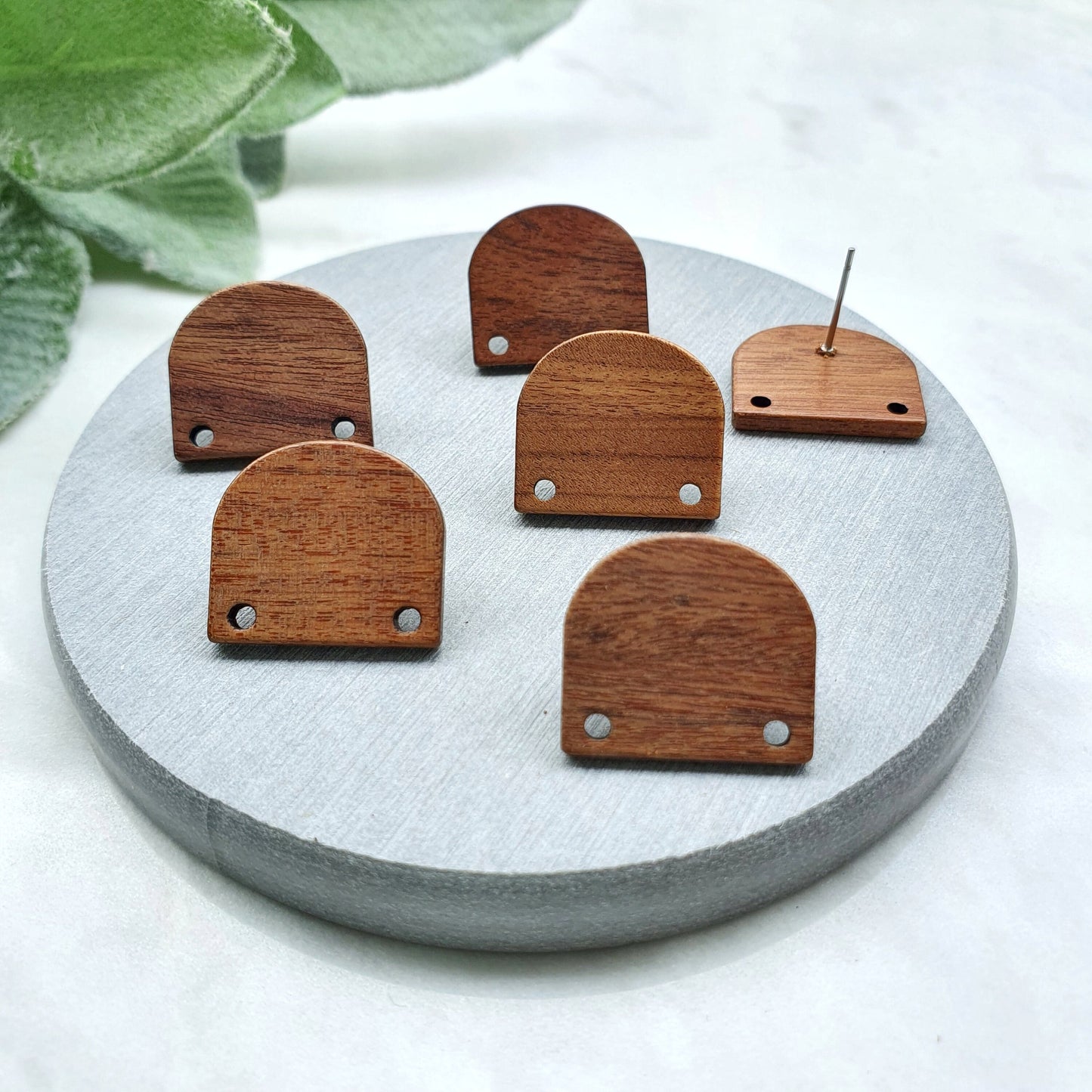 Wood Earring stud components Geometric studs Earrings findings DIY jewelry