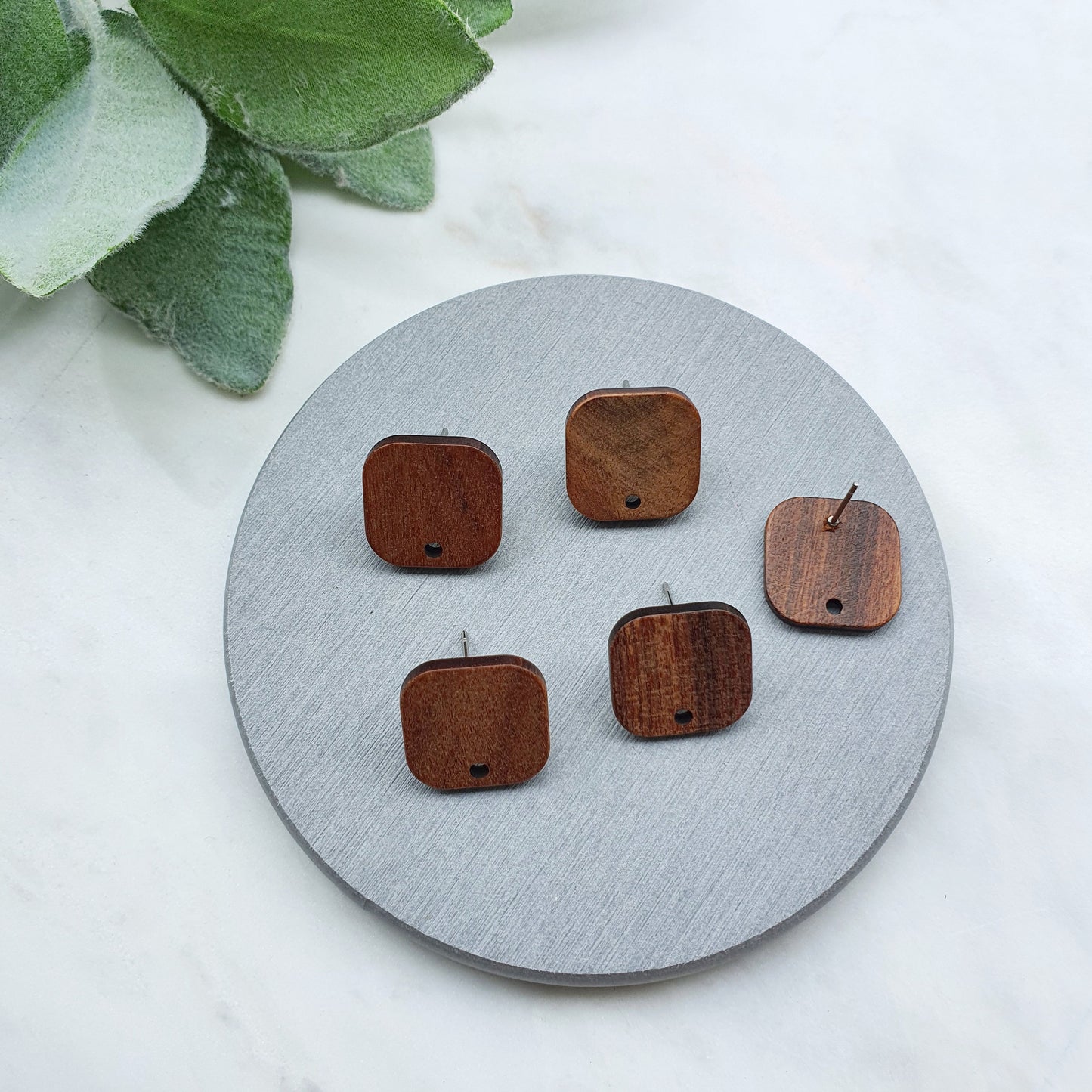 Wood Earring stud components Geometric studs Earrings findings DIY jewelry