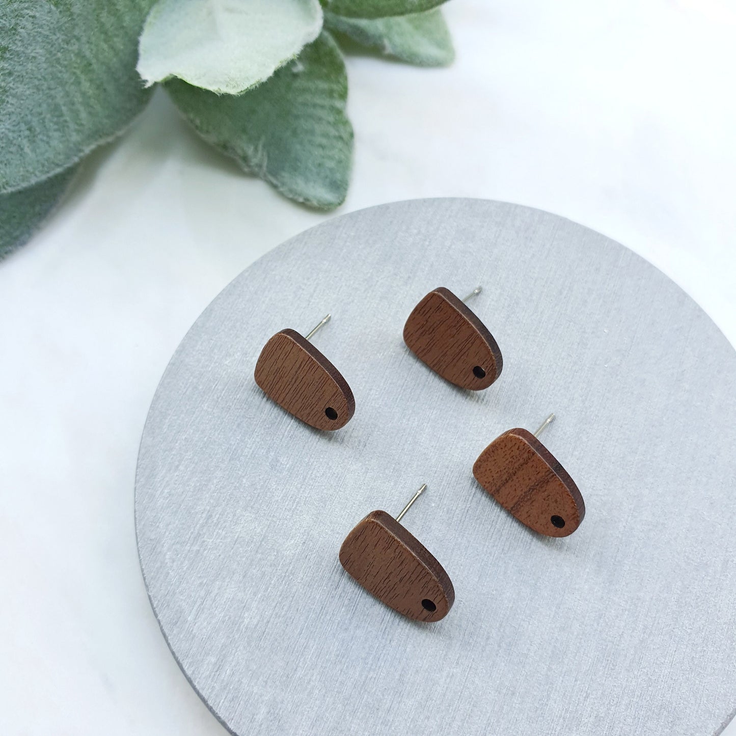 Wood Earring stud components Geometric studs Earrings findings DIY jewelry
