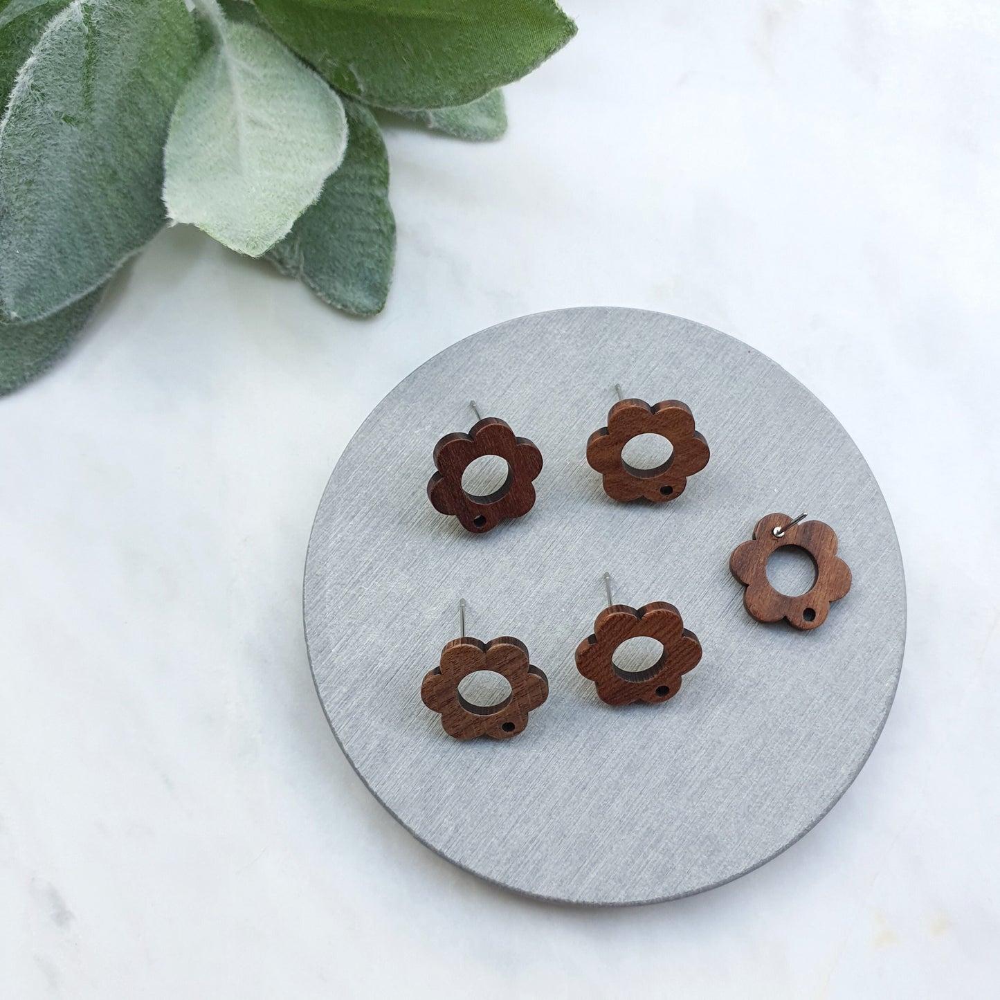 Wood Earring stud components Geometric studs Earrings findings DIY jewelry