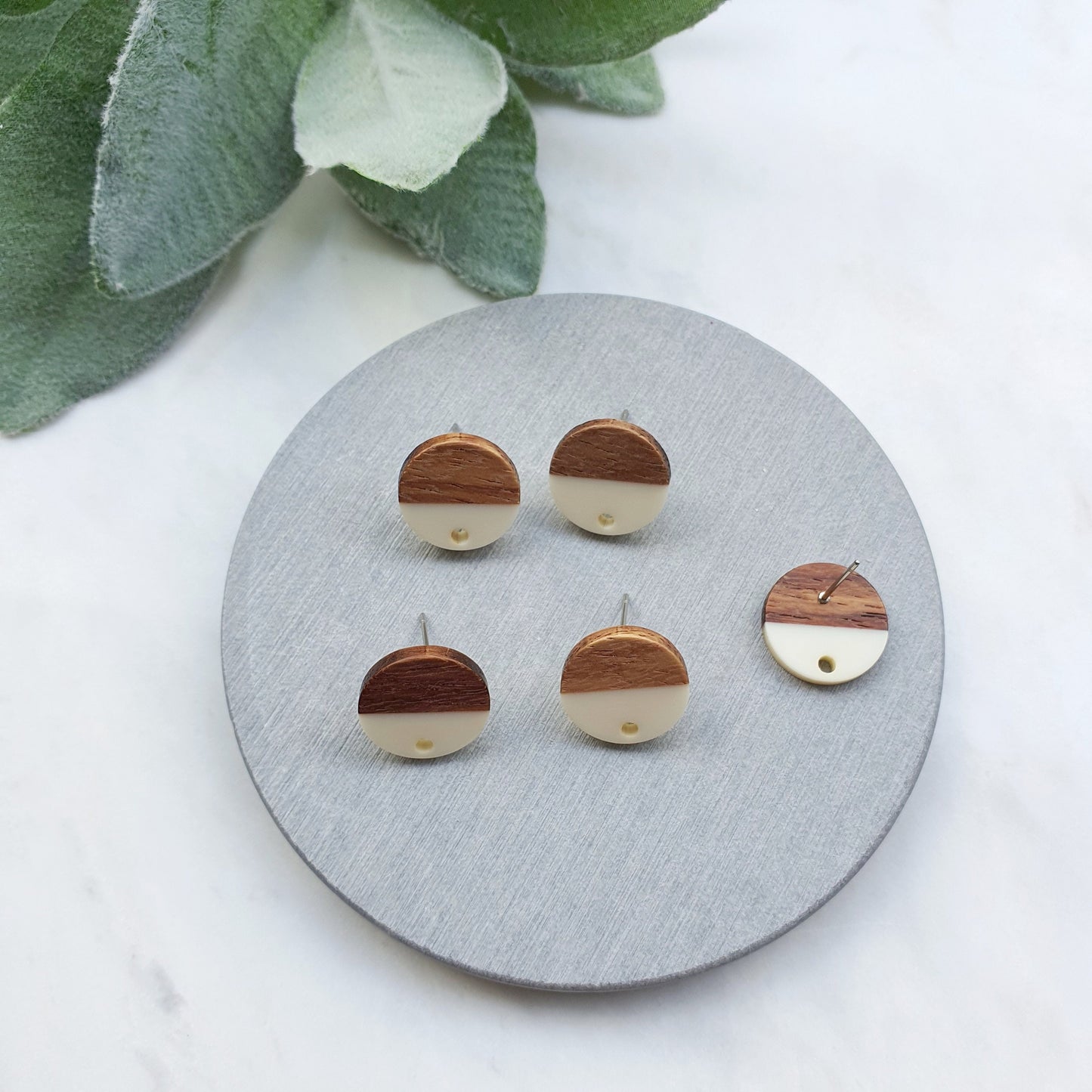 Wood Resin Earring stud components Earrings findings DIY jewelry