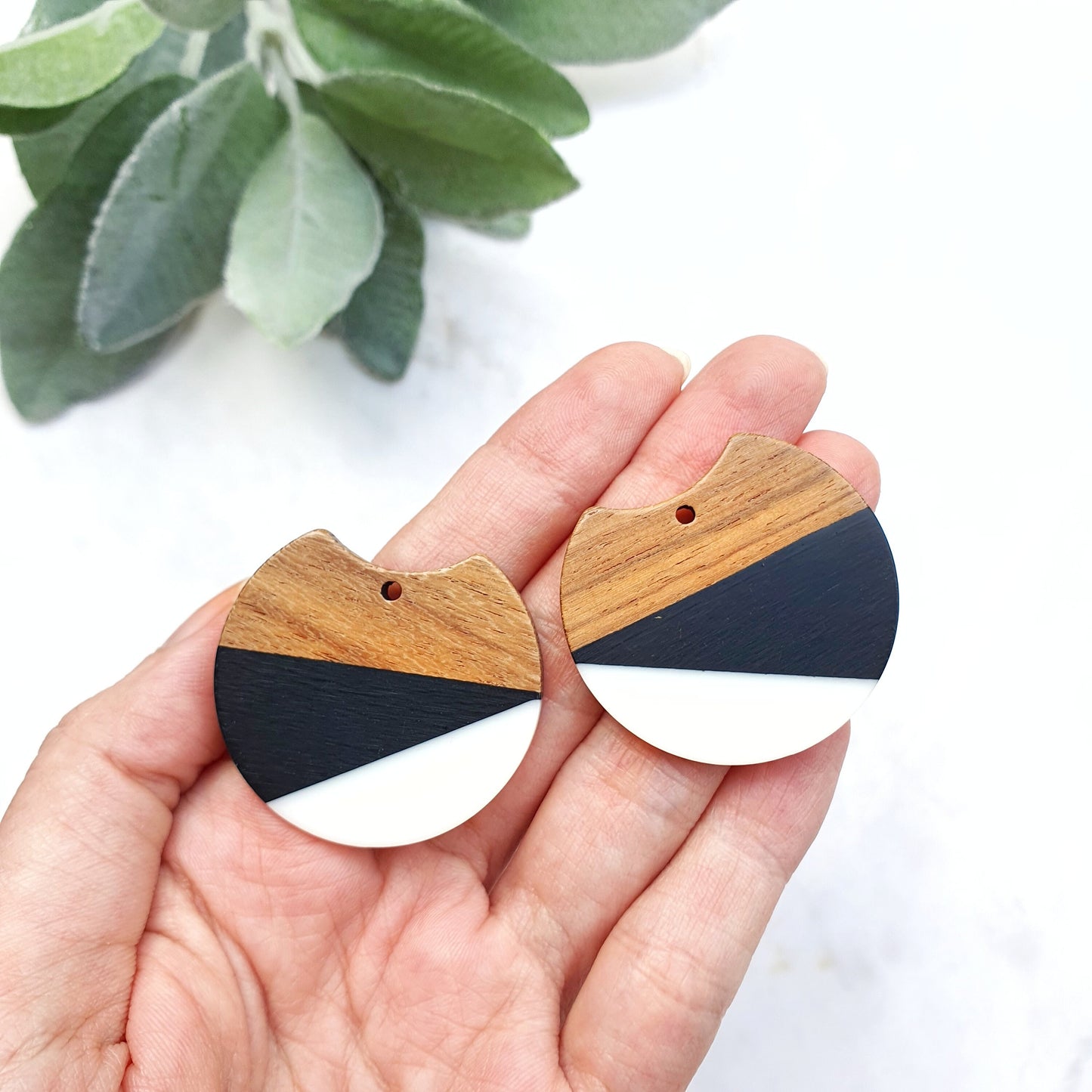 Wood Resin Charm Pendant Earrings components Earrings findings DIY jewelry connectors