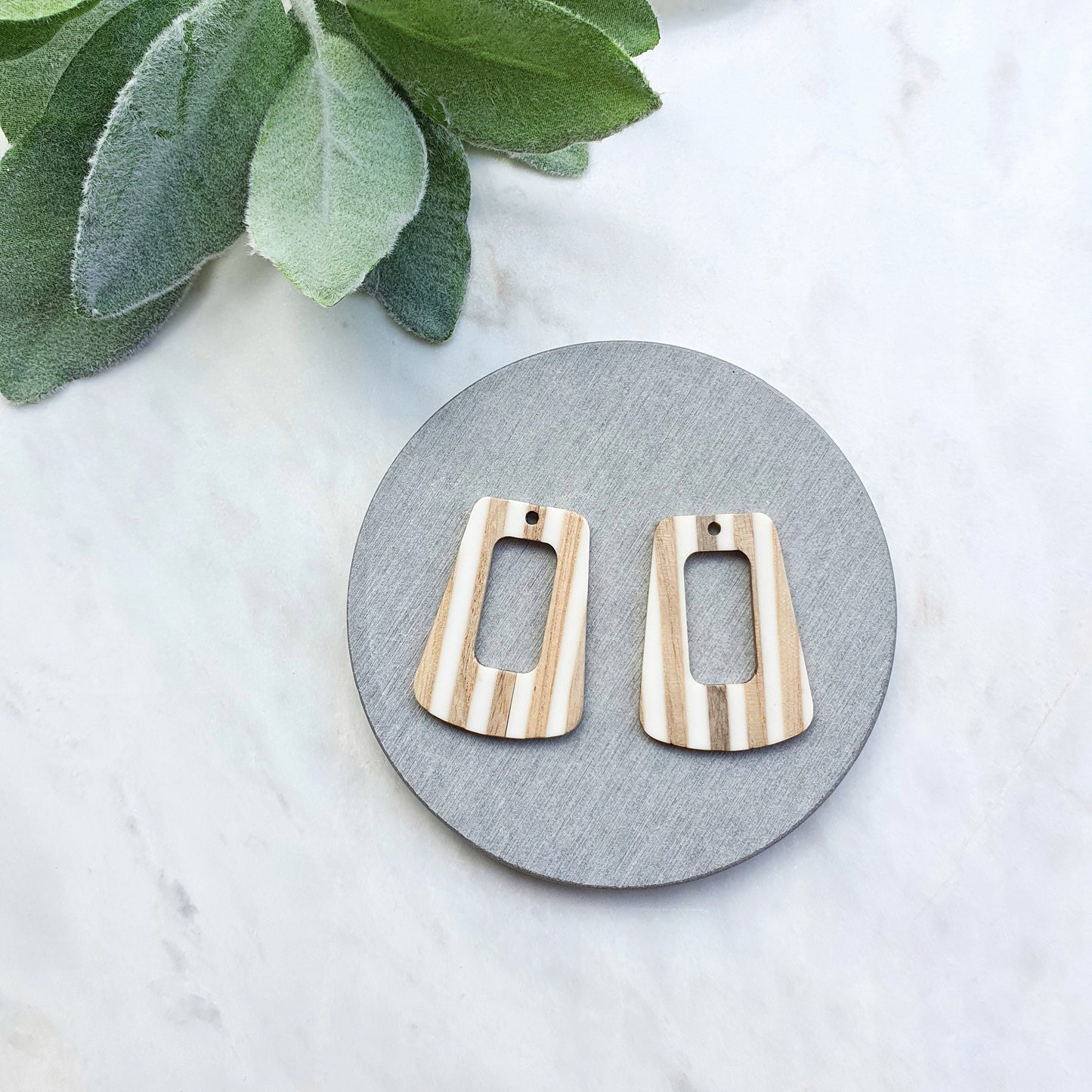 Wood Resin Charm Pendant Earrings components Earrings findings DIY jewelry connectors