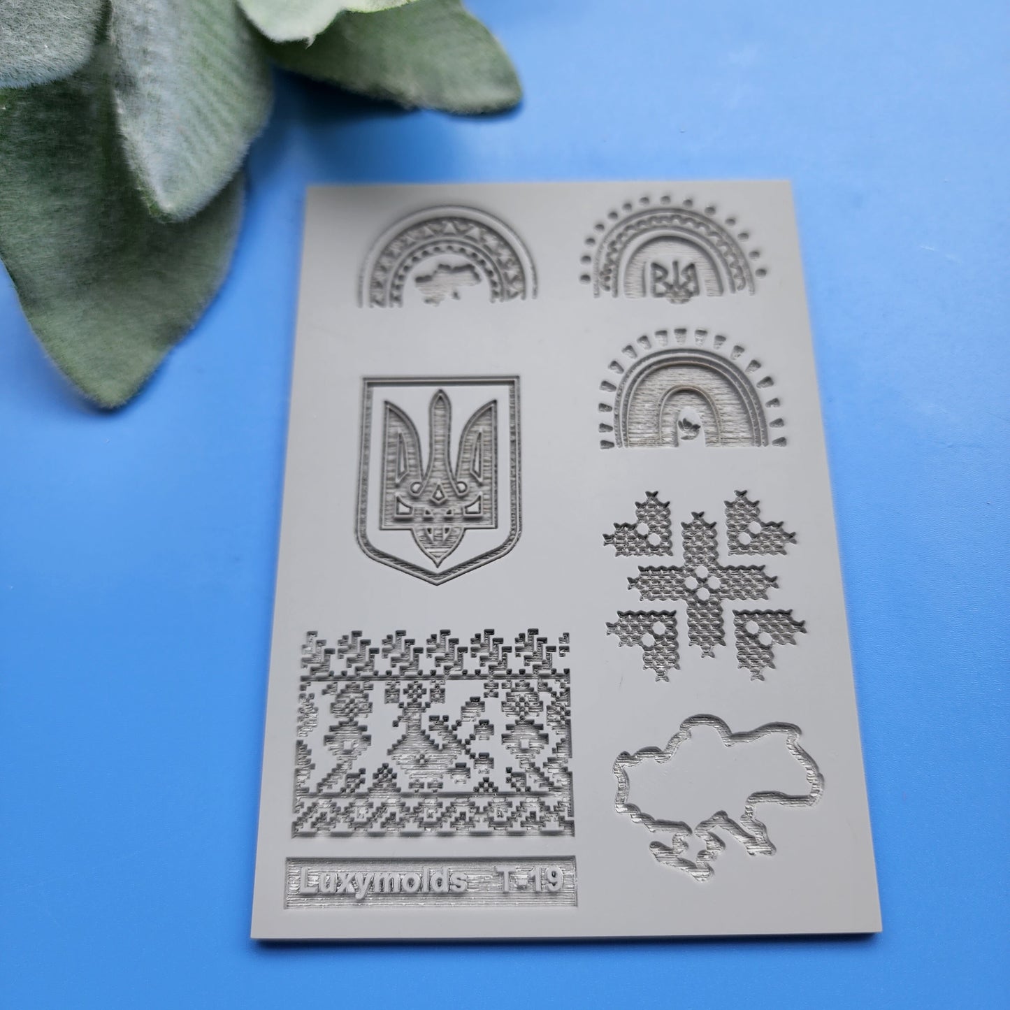 Polymer clay Texture tile Texture mat Clay stamp Polymer clay texture stencils "Ukraine pattern" T-19