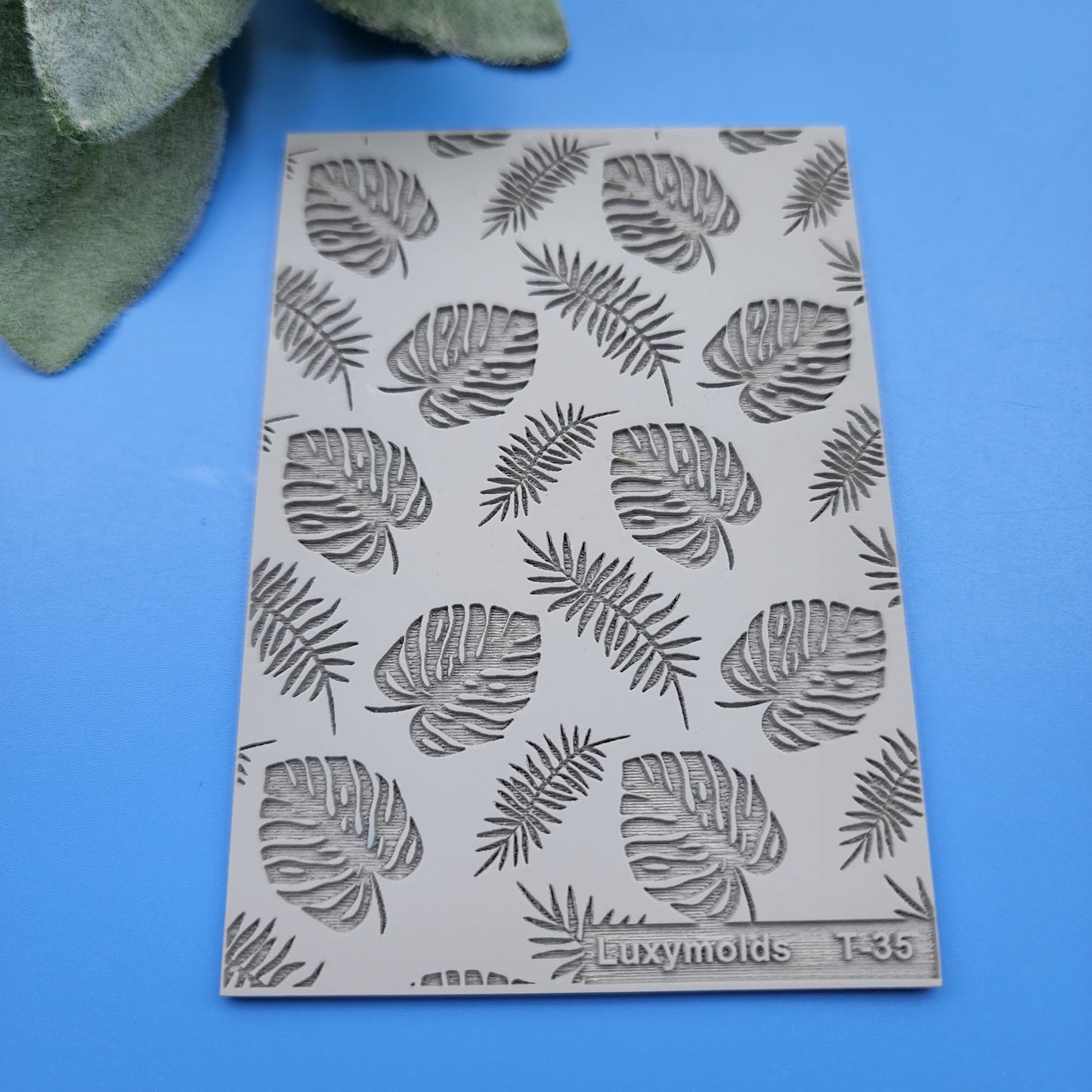 Polymer clay Texture mat Texture tile Clay stamp Polymer clay supplies Texture stencils "Tropic leaves" design clay texture Rubber mat T-35