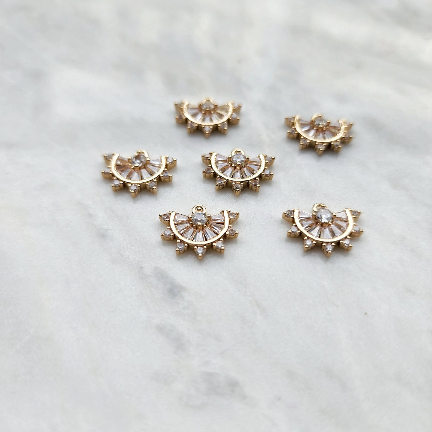 Zircon charms Gold plated Earrings components Earrings findings DIY jewelry