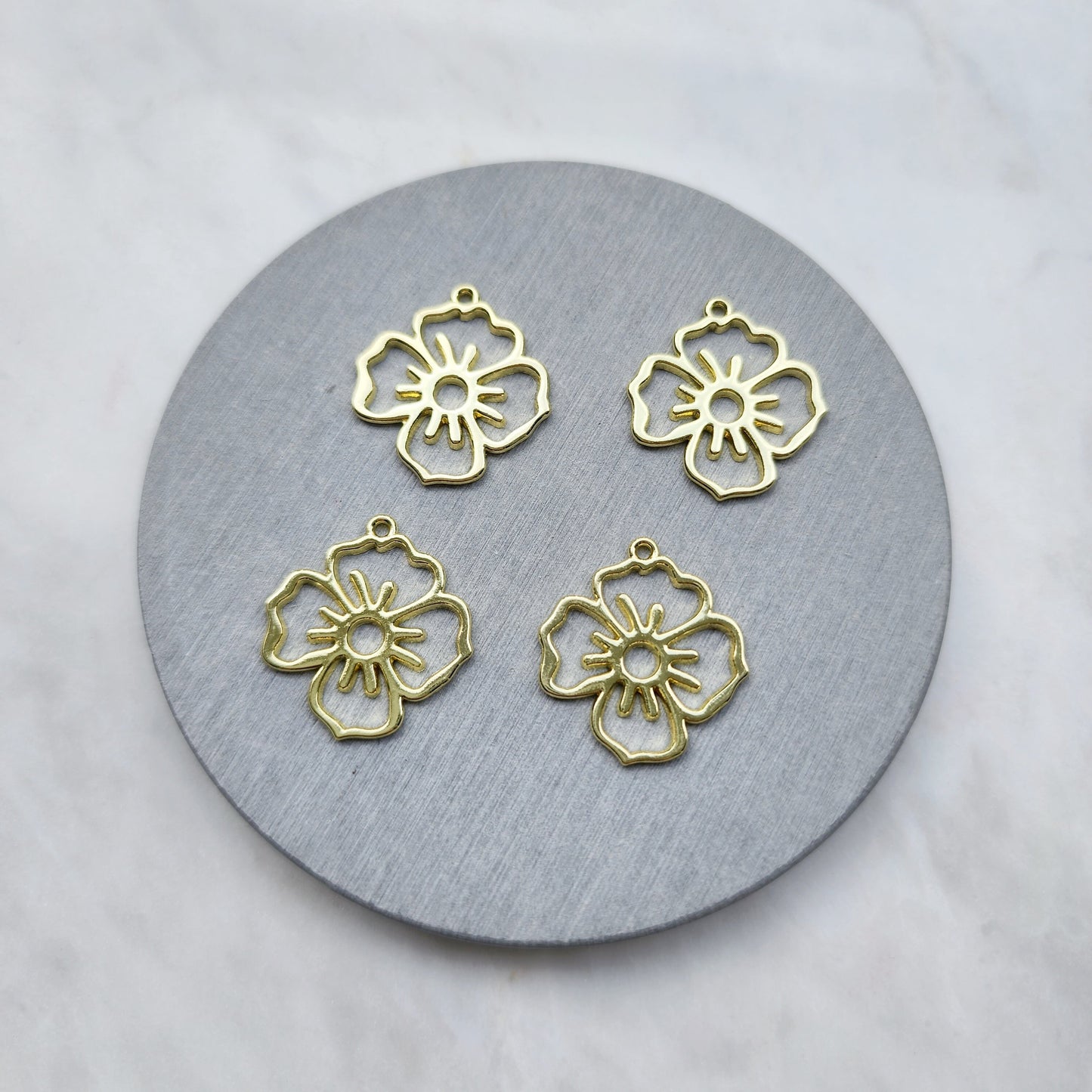 Gold plated charms Flowers Earrings components Earrings findings DIY jewelry