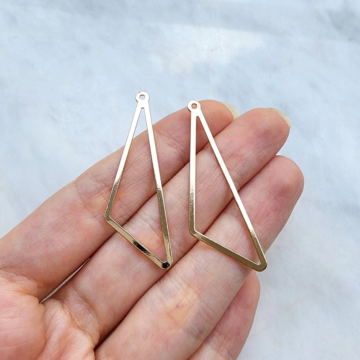 Gold plated charms Triangle Earrings components Earrings findings DIY jewelry