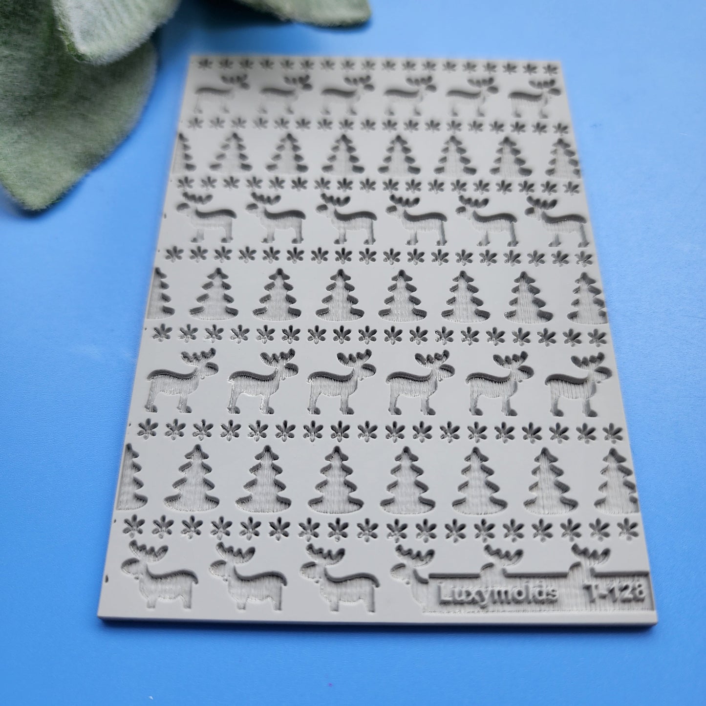 Polymer clay Texture tile Texture mat Clay stamp Polymer clay texture stencils "Christmas" T-128