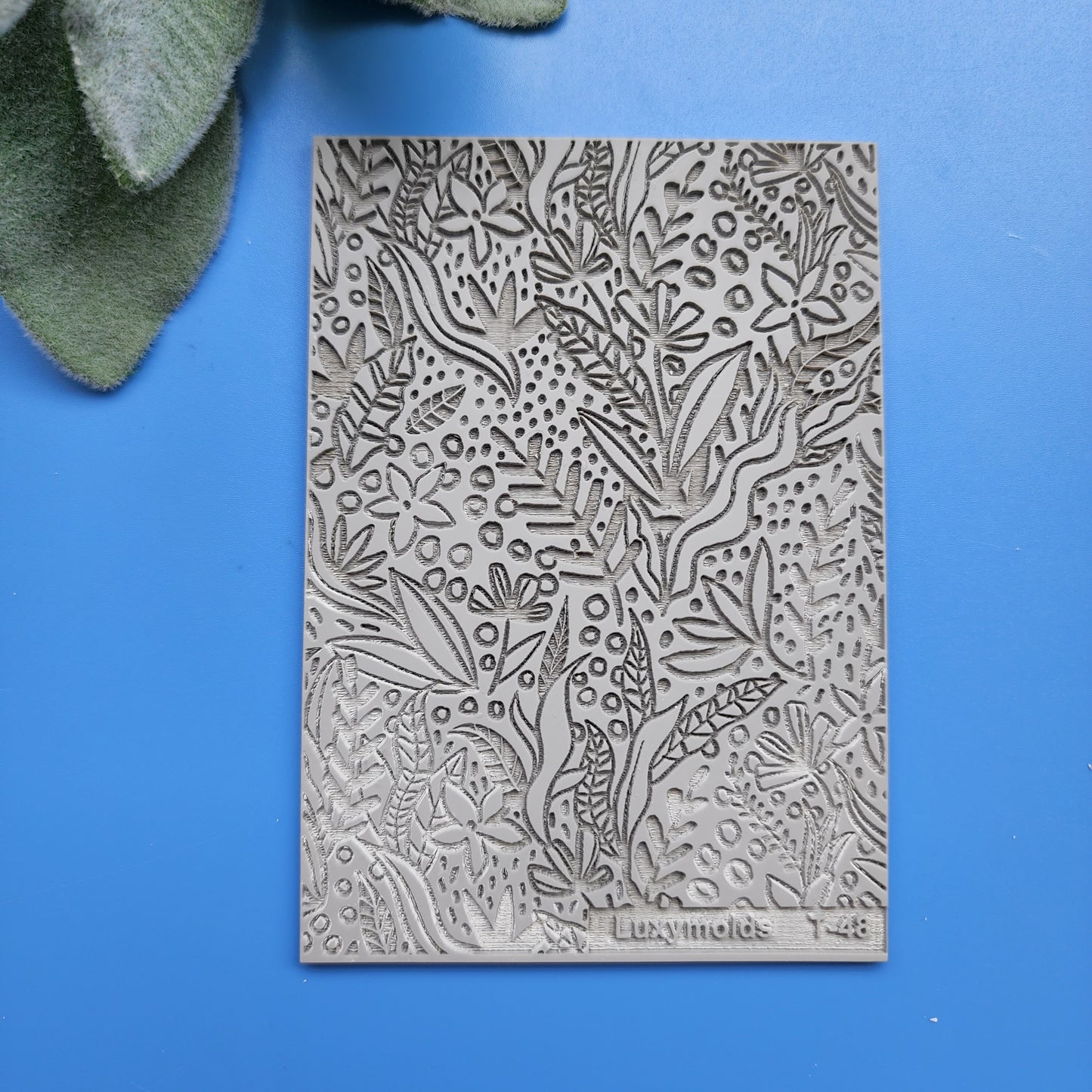 Polymer clay Texture tile Texture mat Clay stamp Polymer clay texture stencils "Plants" T-48