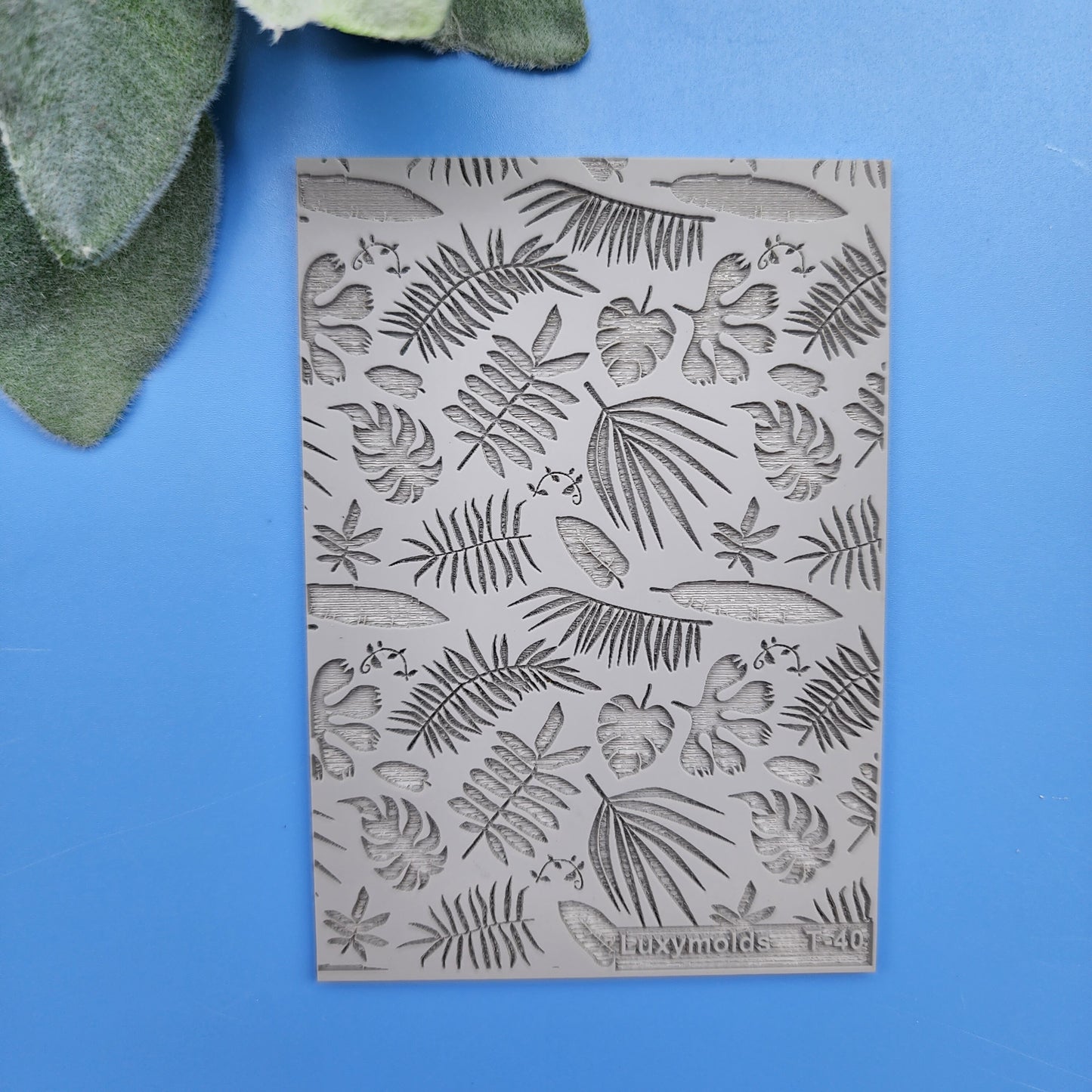 Polymer clay Texture tile Texture mat Clay stamp Polymer clay texture stencils "Tropic Plants" T-40