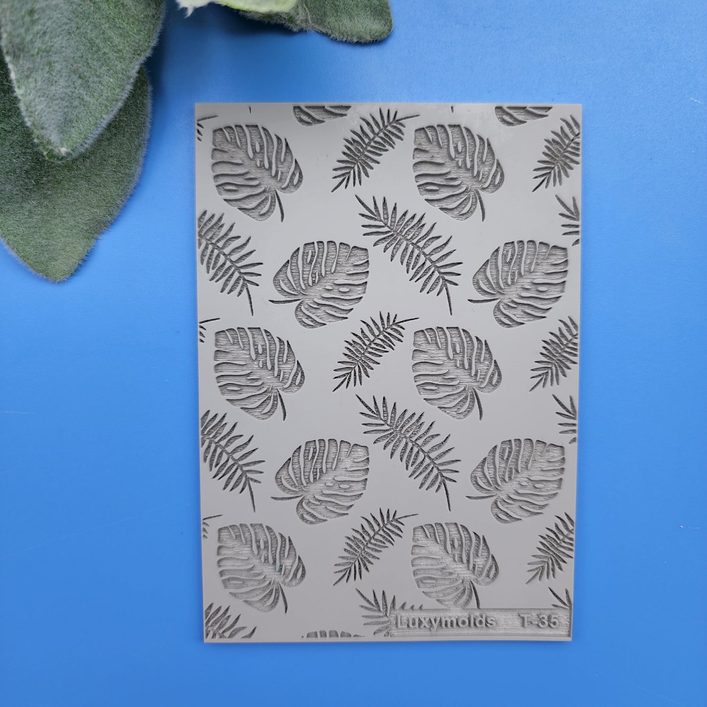 Polymer clay Texture mat Texture tile Clay stamp Polymer clay supplies Texture stencils "Tropic leaves" design clay texture Rubber mat T-35