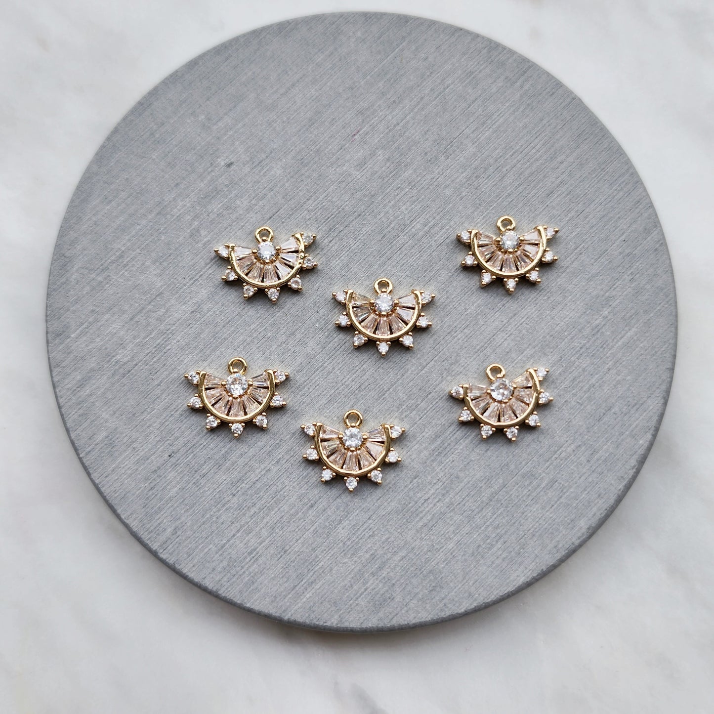 Zircon charms Gold plated Earrings components Earrings findings DIY jewelry
