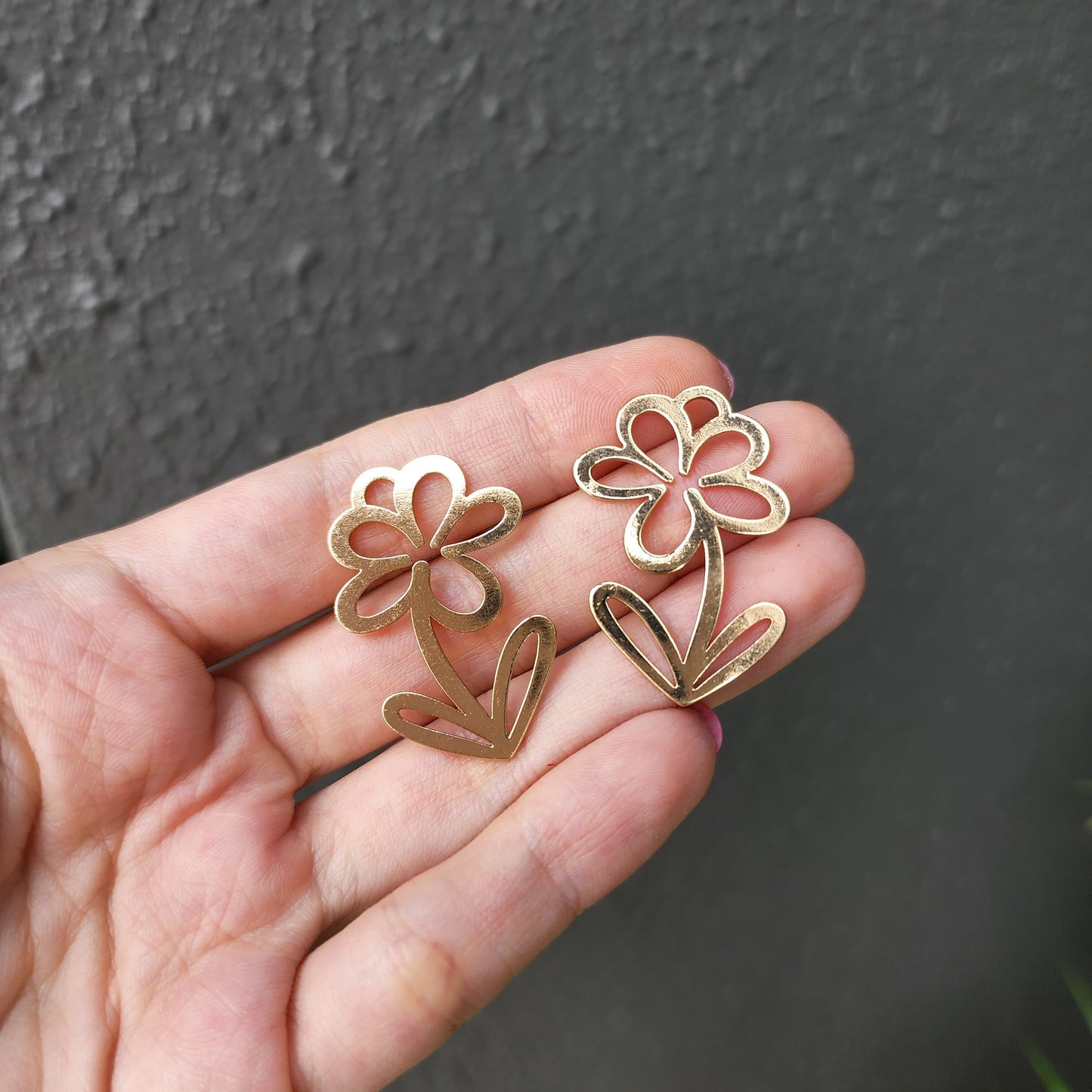 Gold plated charms Flower Earrings components Earrings findings DIY jewelry