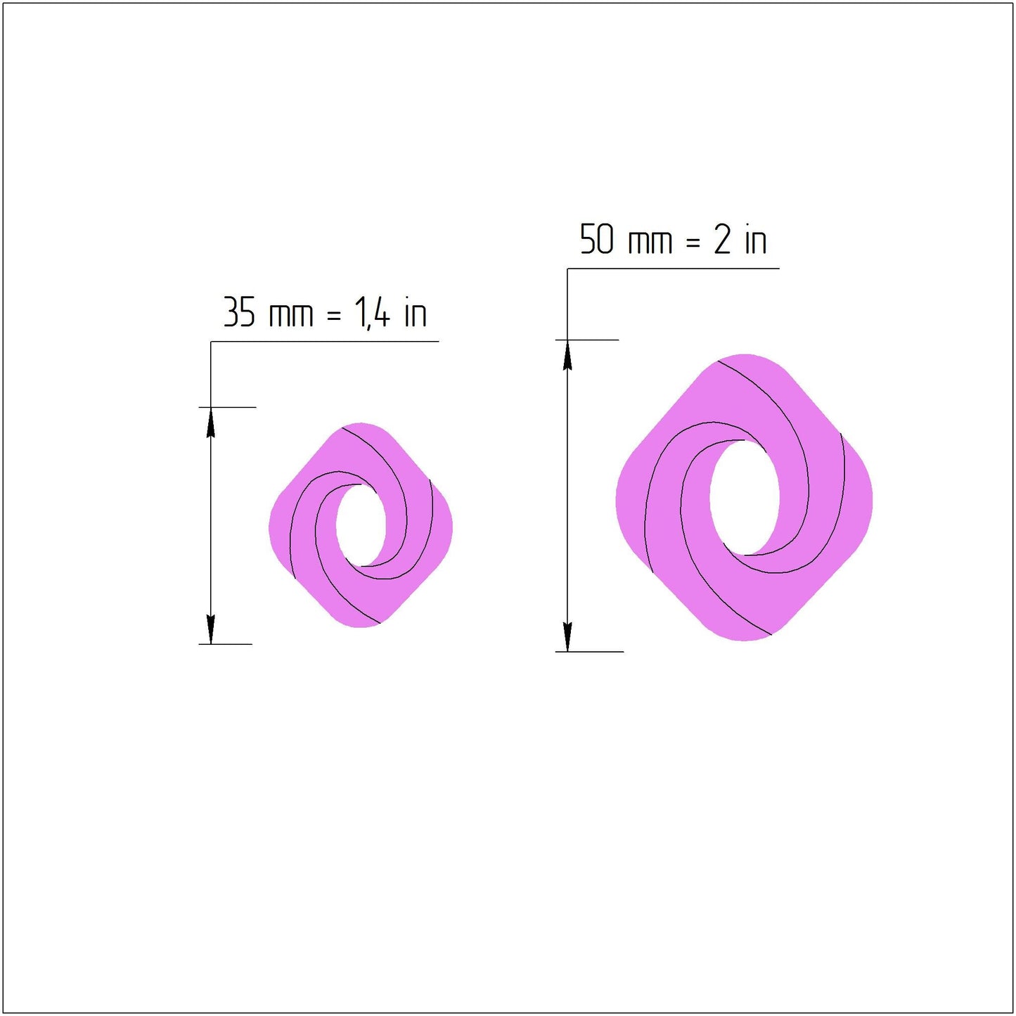 Earrings Polymer clay 3D cutters Jewelry Modern Abstract shape earrings mold