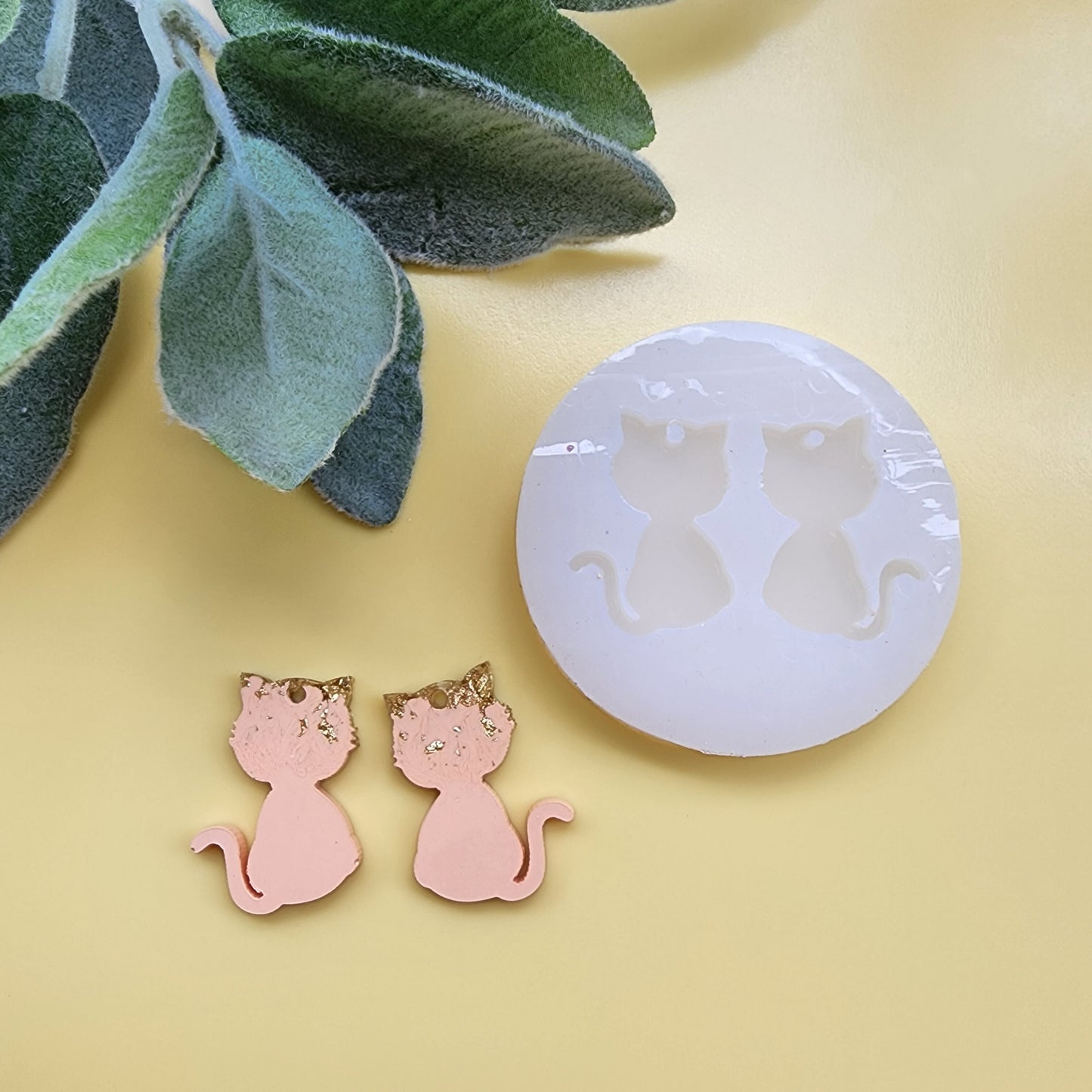 Cat Silicone earring mold Jewelry Resin mould for resin and epoxy