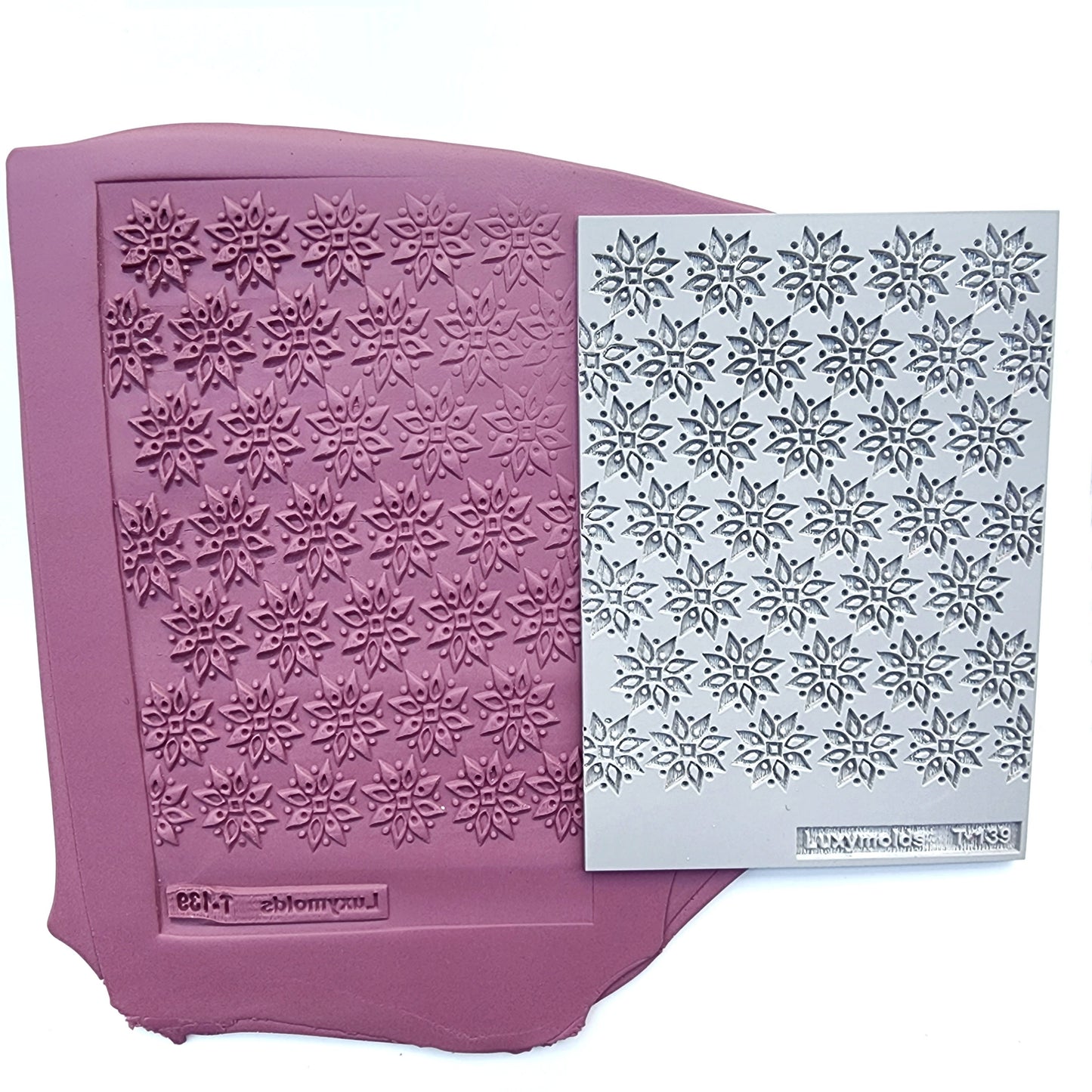 Polymer clay Texture tile Texture mat Clay stamp Polymer clay texture stencils "Flowers" T-139