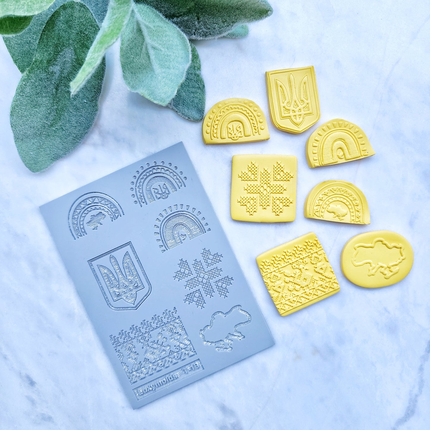 Polymer clay Texture tile Texture mat Clay stamp Polymer clay texture stencils "Ukraine pattern" T-19