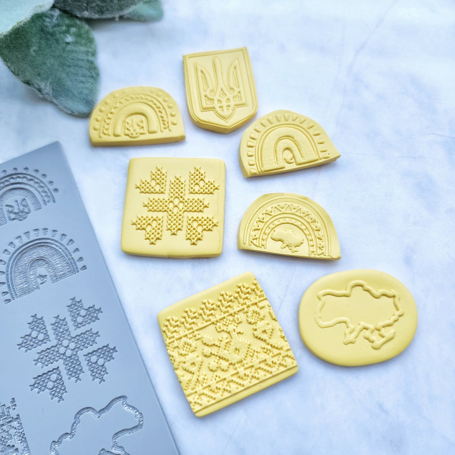 Polymer clay Texture tile Texture mat Clay stamp Polymer clay texture stencils "Ukraine pattern" T-19