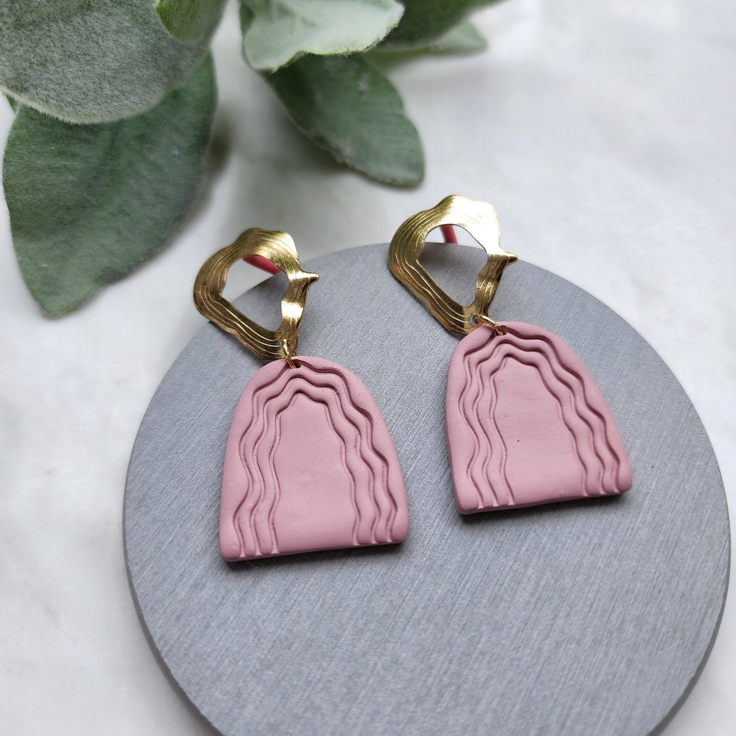 Earrings Polymer clay 3D cutters "Arch Rainbow" Jewelry Modern Abstract shape earrings mold