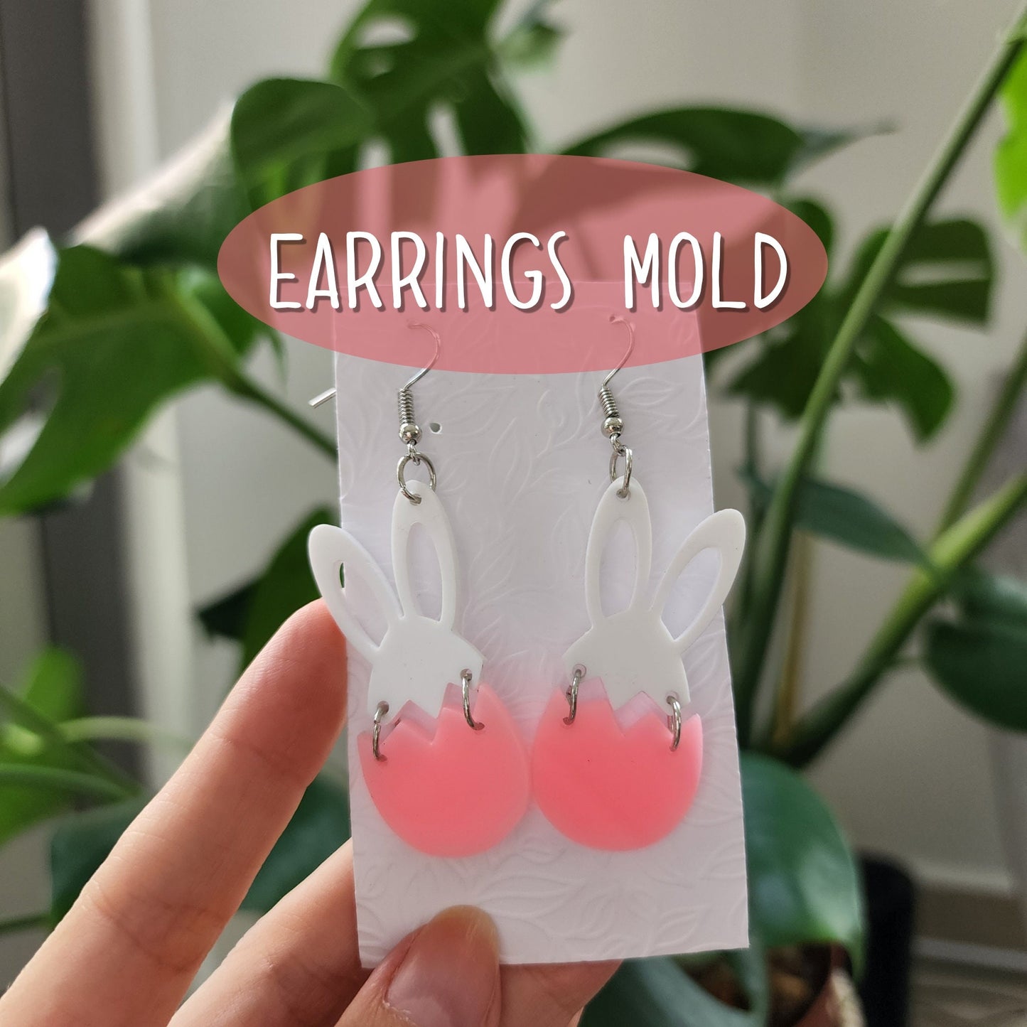 Silicone earrings mold "Easter bunny" for resin and epoxy