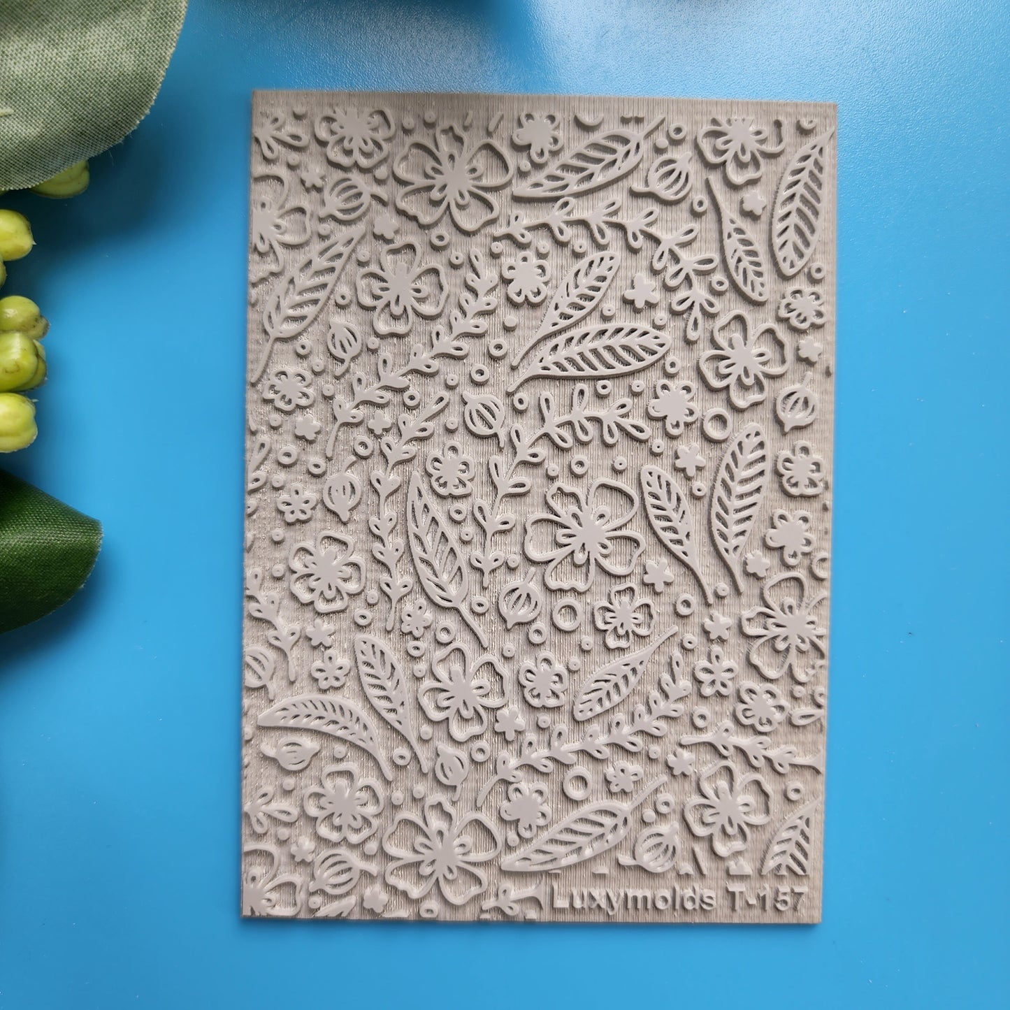 Polymer clay Texture tile Texture mat Clay stamp Polymer clay texture stencils "Flowers" T-157