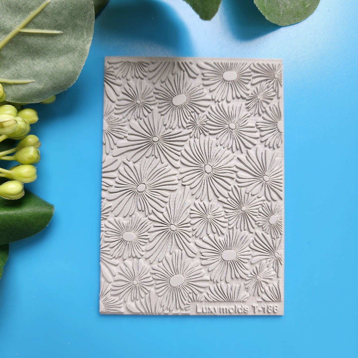 Polymer clay Texture tile Texture mat Clay stamp Polymer clay texture stencils "Flowers, Botanic" T-186